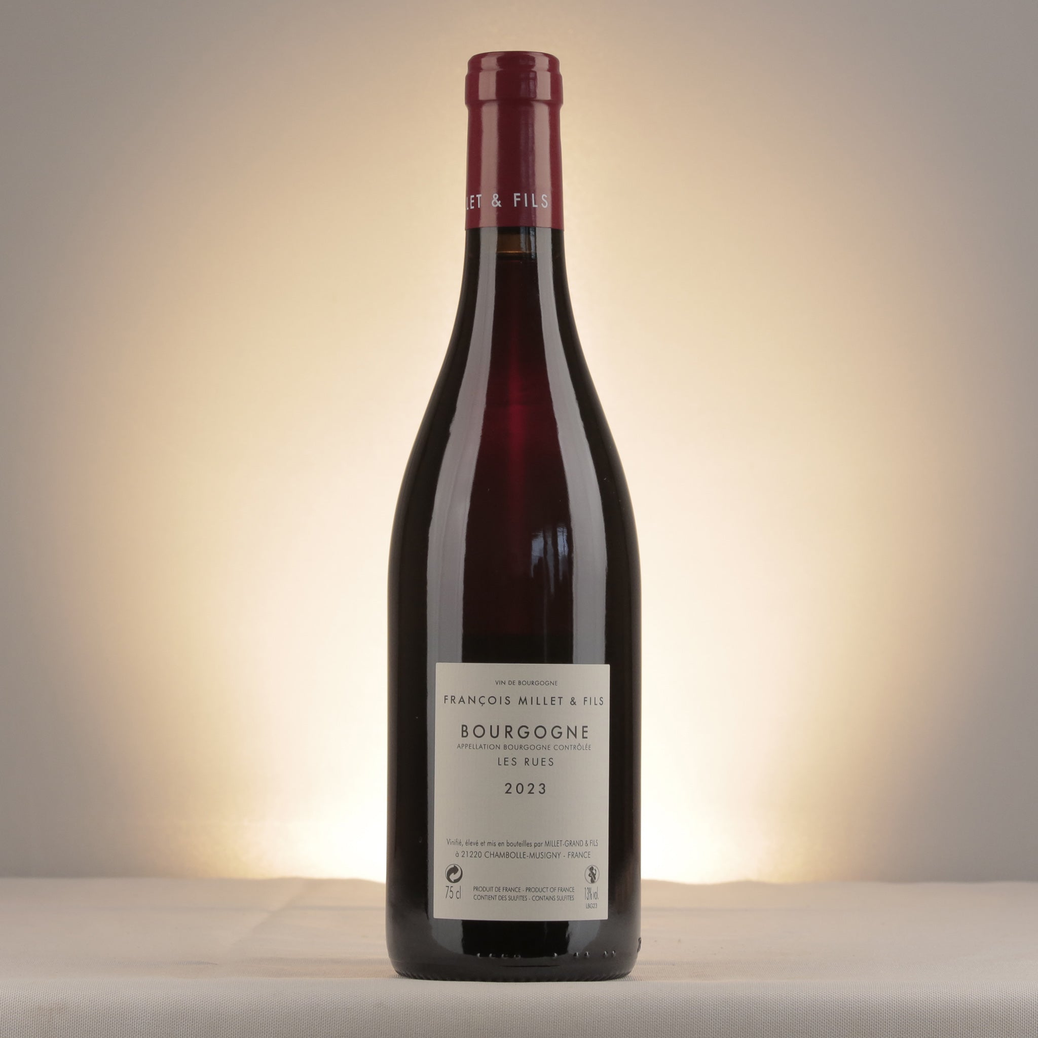François Millet & Fils Bourgogne Les Rues 2023 Bottle back