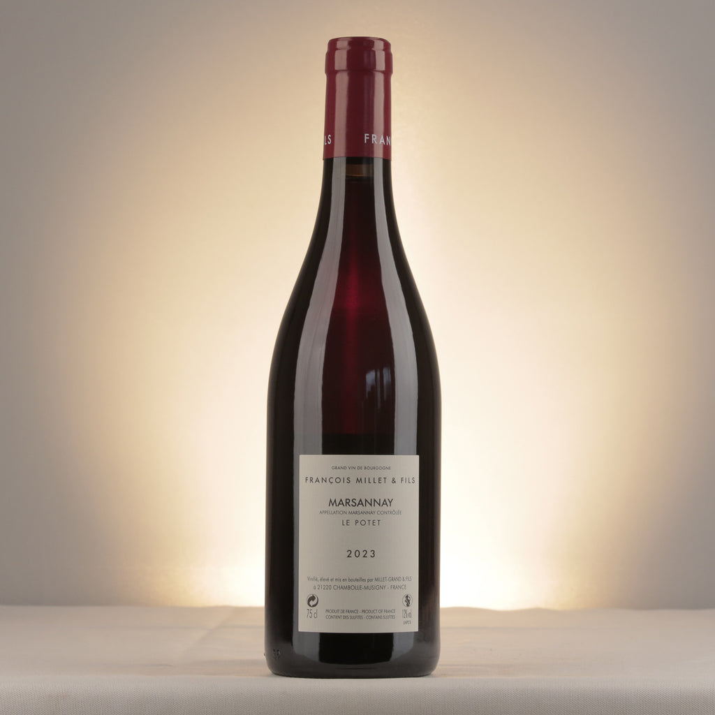 François Millet & Fils Marsannay Le Potet Rouge 2023 Bottle back