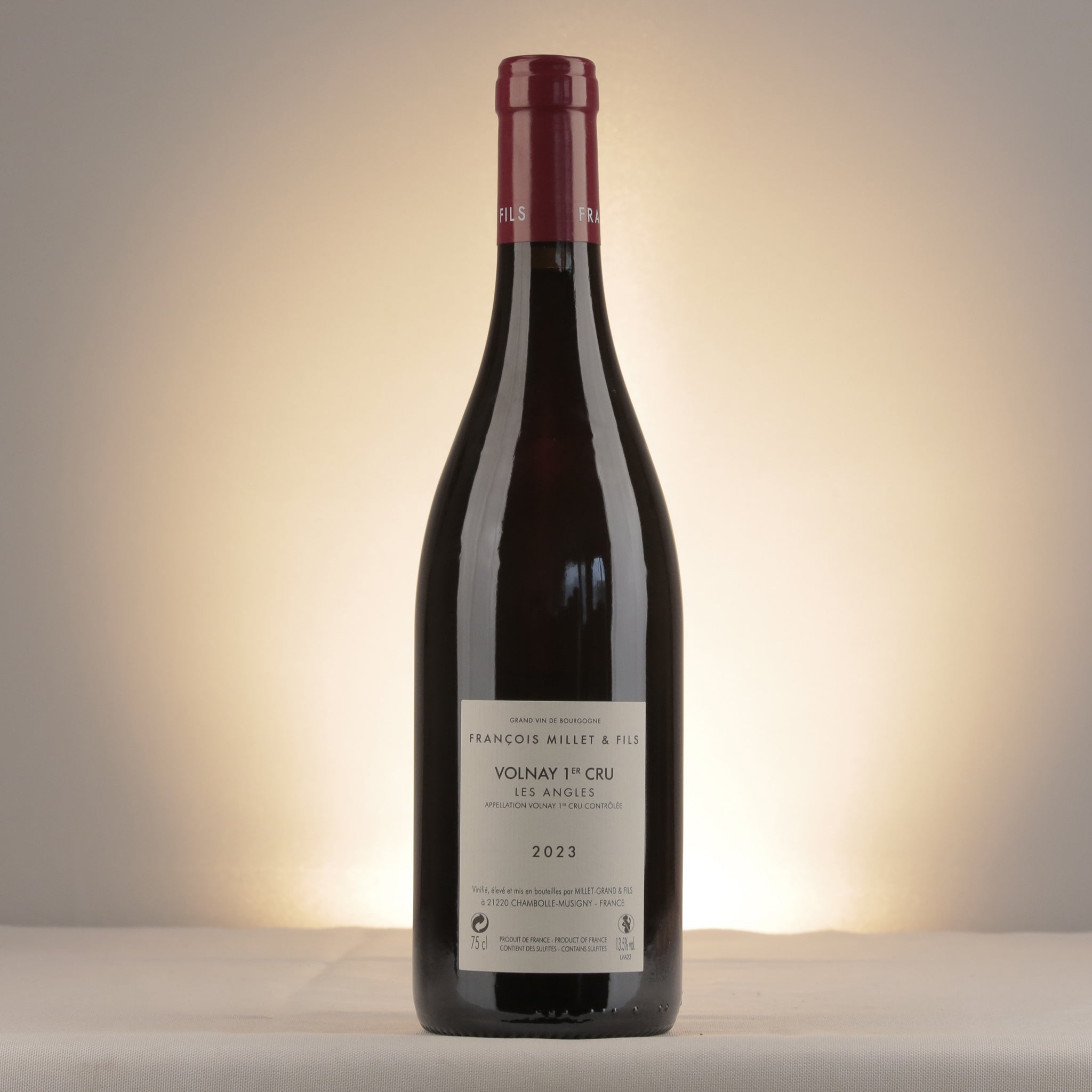 François Millet & Fils Volnay 1er Cru Les Angles 2023 Bottle back