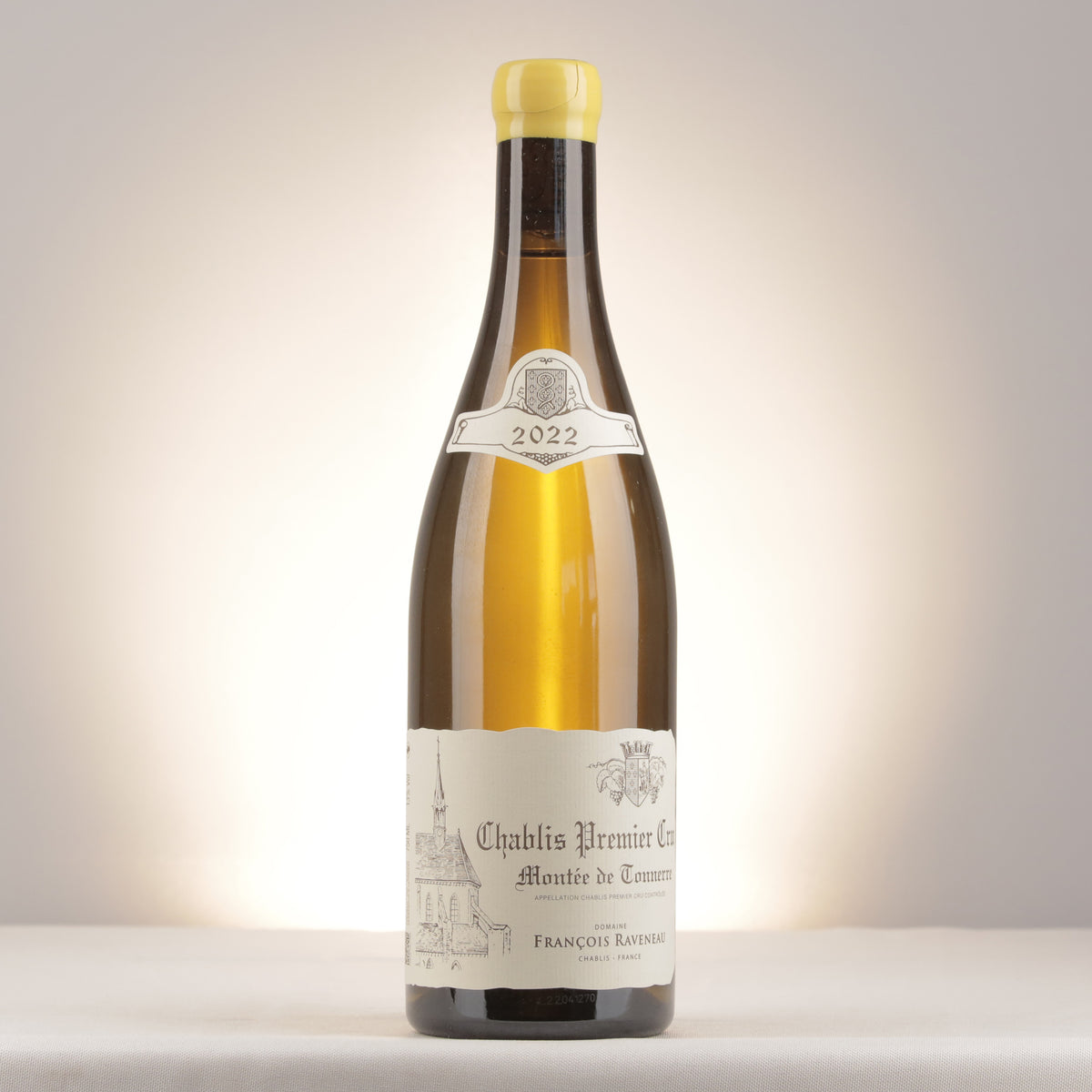 François Raveneau Chablis 1er Cru Montée de Tonnerre 2022 Bottle front (lot f9e7)