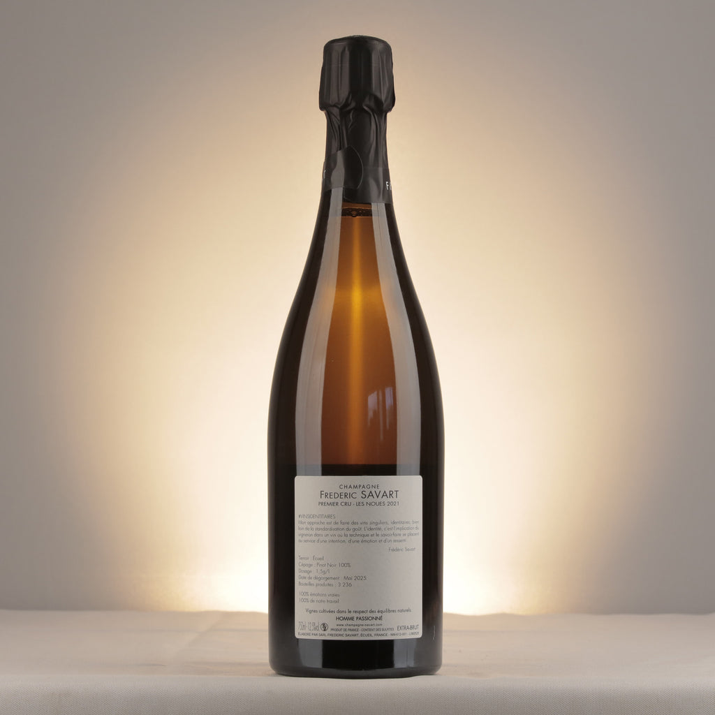 Frédéric Savart Les Noues 1er Cru 2021 Bottle back