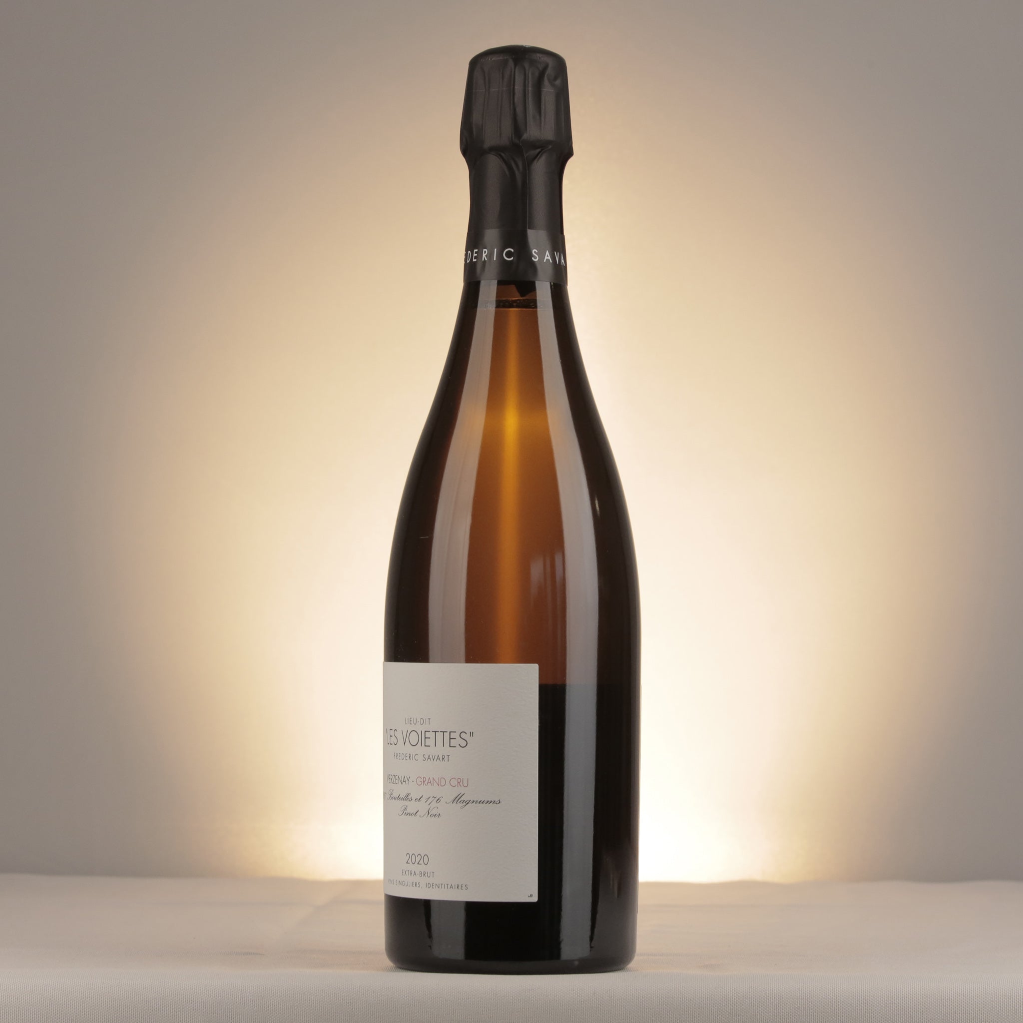 Frédéric Savart Verzenay Grand Cru Les Voiettes 2020 Bottle detail