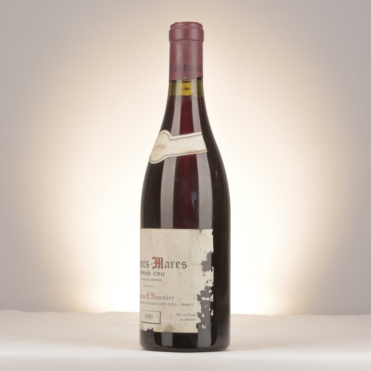 Georges Roumier Bonnes Mares Grand Cru 1990 Bottle turned left