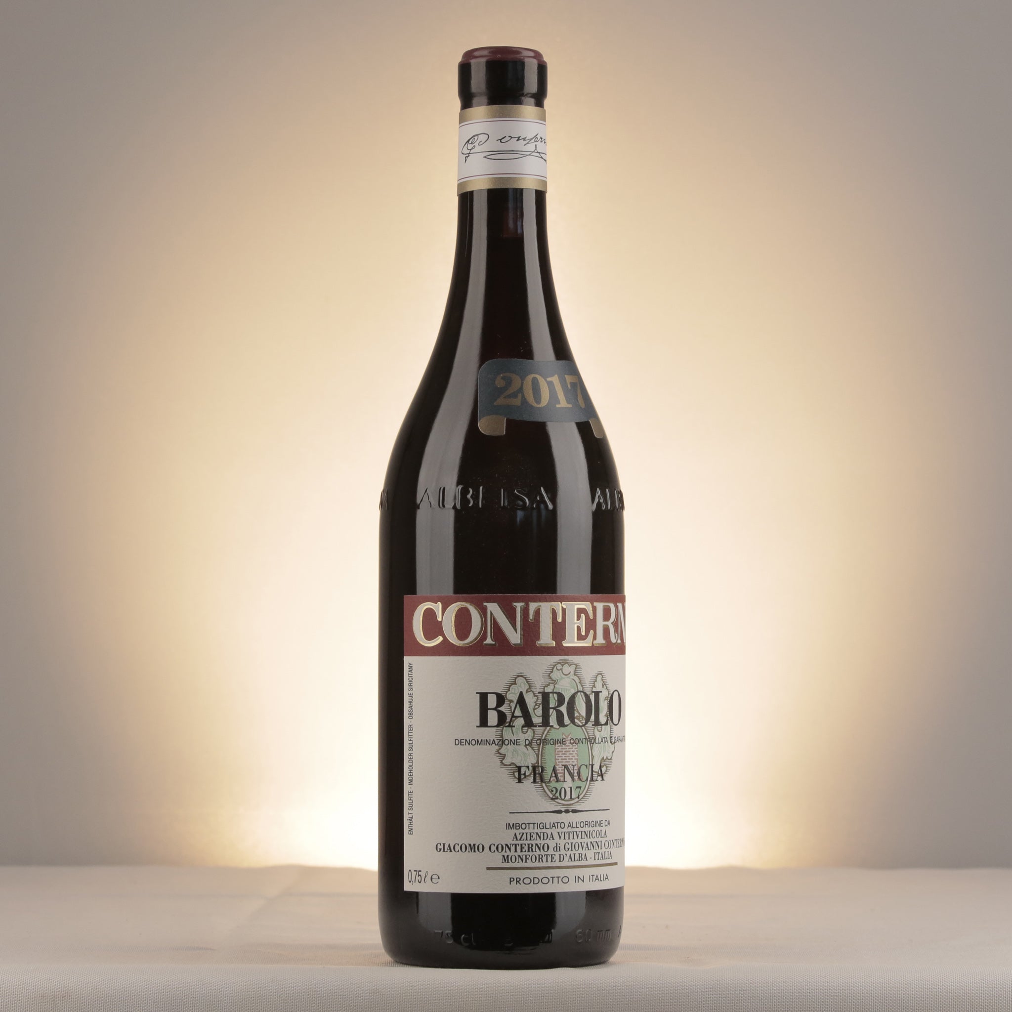 Giacomo Conterno Barolo Francia 2017 Bottle label
