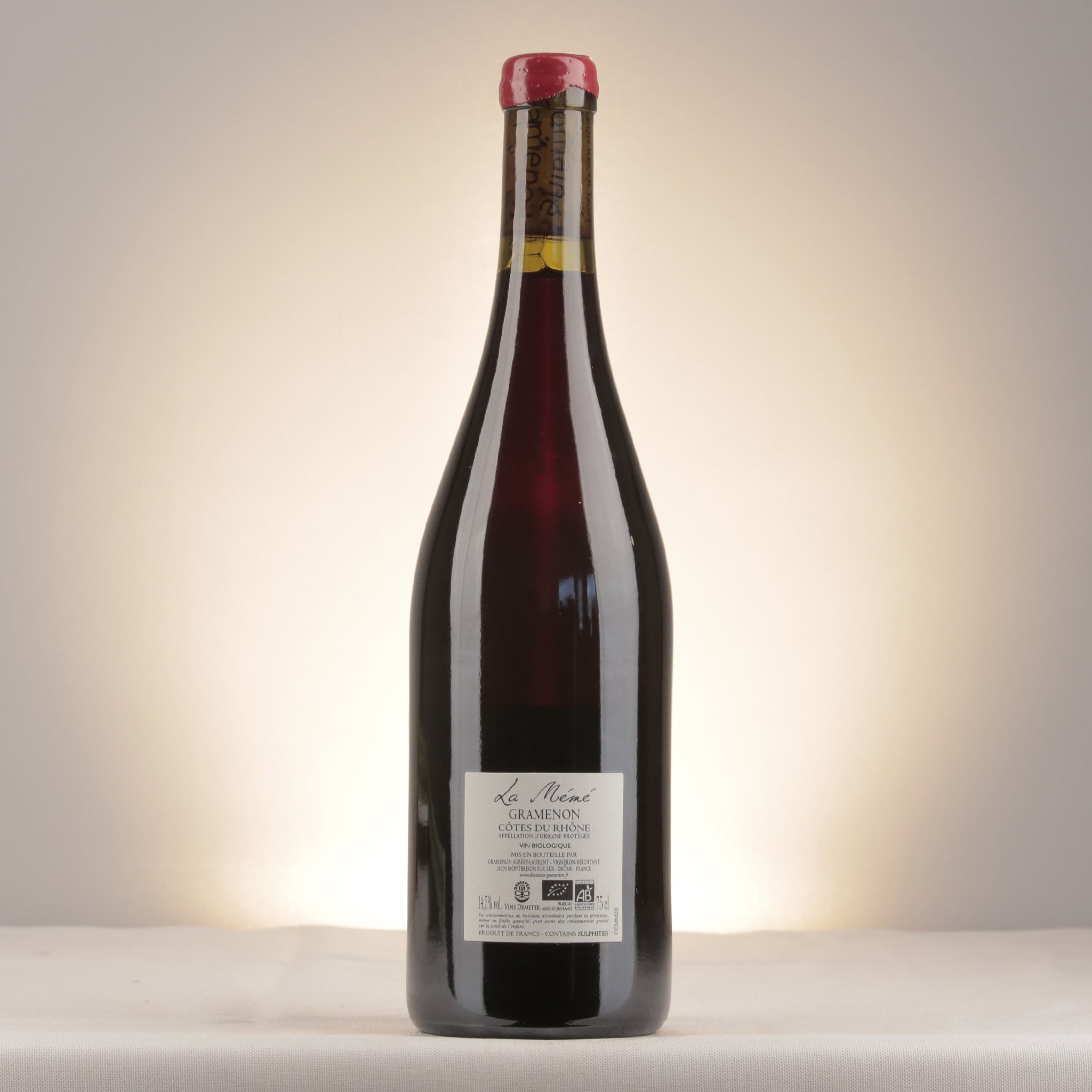 Gramenon Côtes du Rhône Ceps Centenaires La Mémé 2020 Bottle back