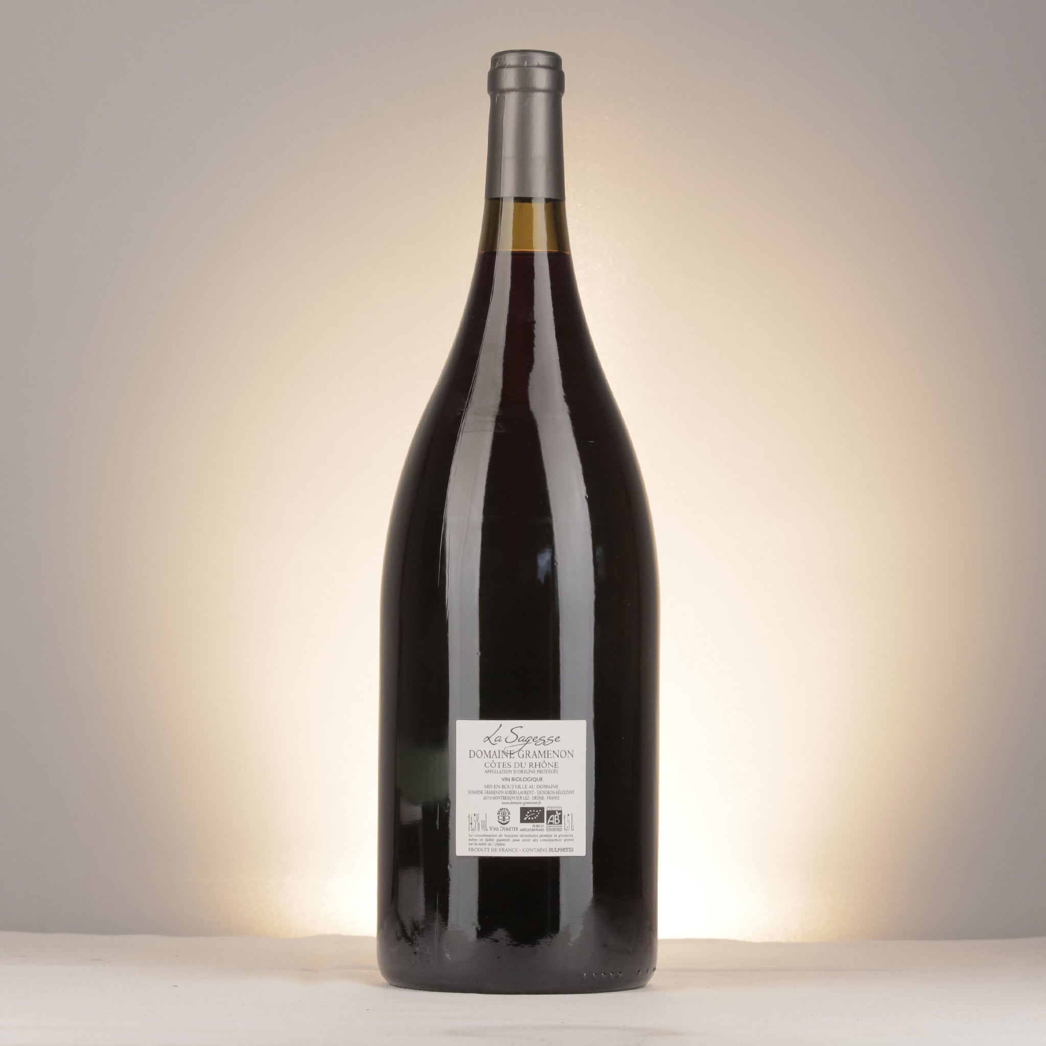 Gramenon Côtes du Rhône La Sagesse 2020 Magnum back label