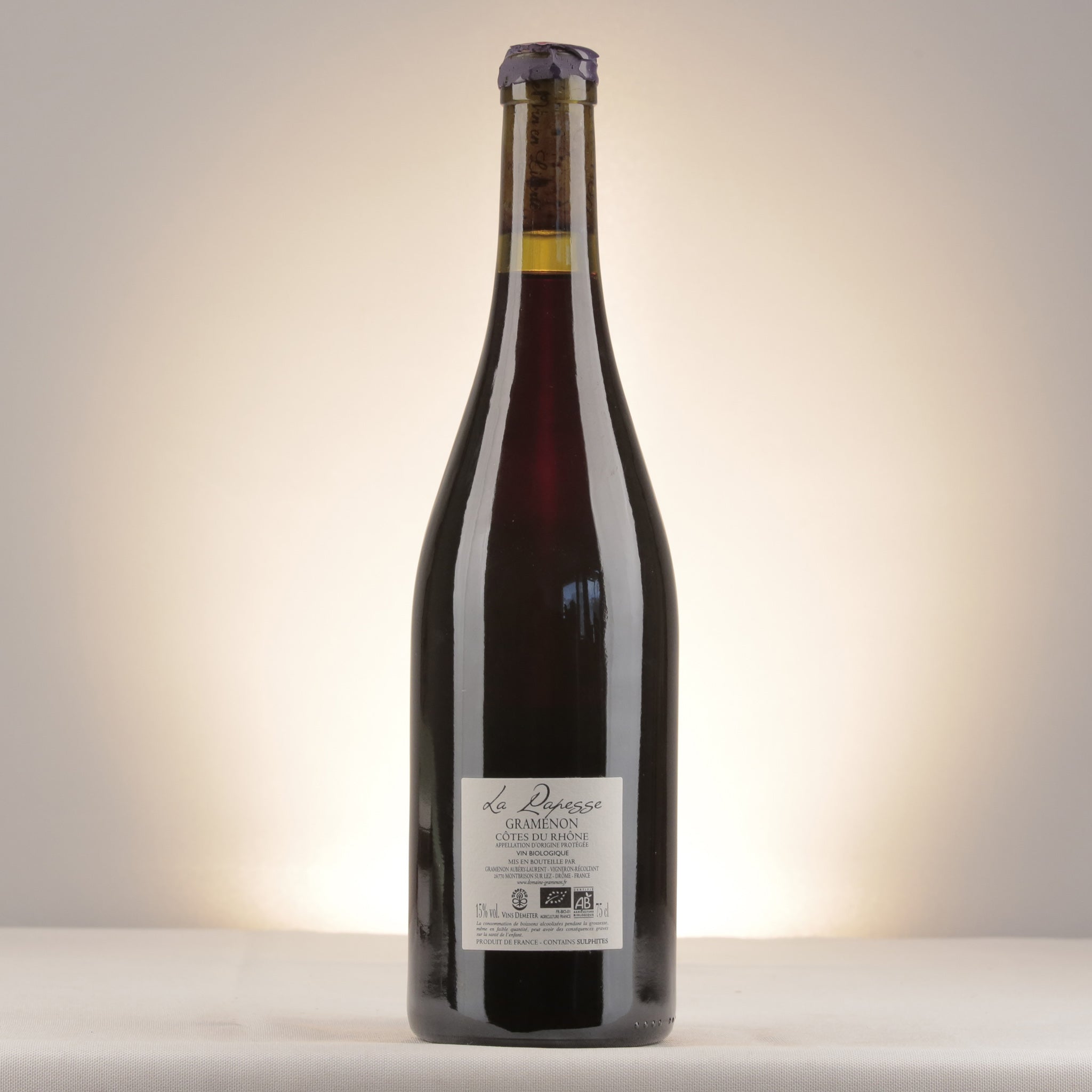 Gramenon La Papesse 2020 Bottle back
