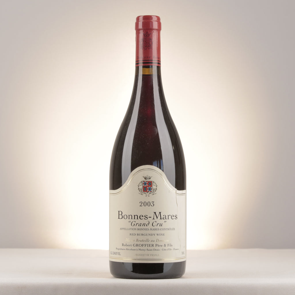 Robert Groffier Père et Fils Bonnes-Mares Grand Cru 2003 Bottle front (lot 0338)