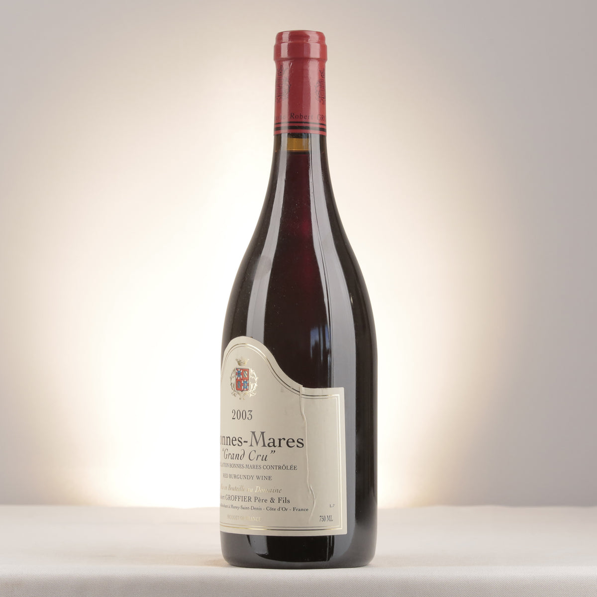 Robert Groffier Père et Fils Bonnes-Mares Grand Cru 2003 Bottle turned right (lot 0338)