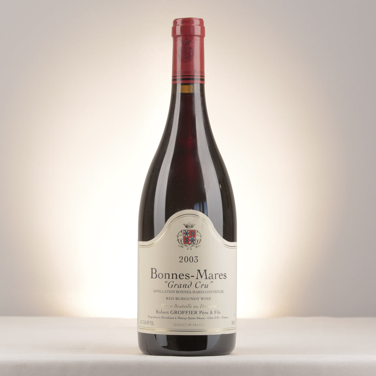 Robert Groffier Père et Fils Bonnes-Mares Grand Cru 2003 Bottle front