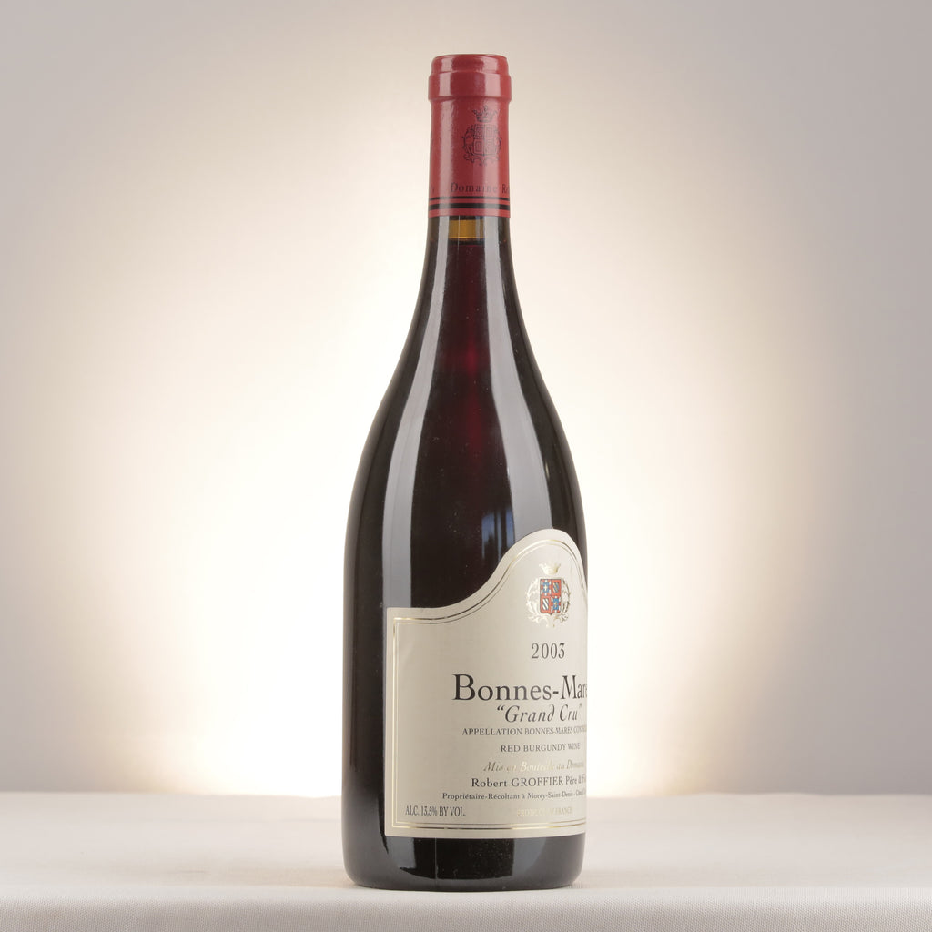 Robert Groffier Père et Fils Bonnes-Mares Grand Cru 2003 Bottle turned right