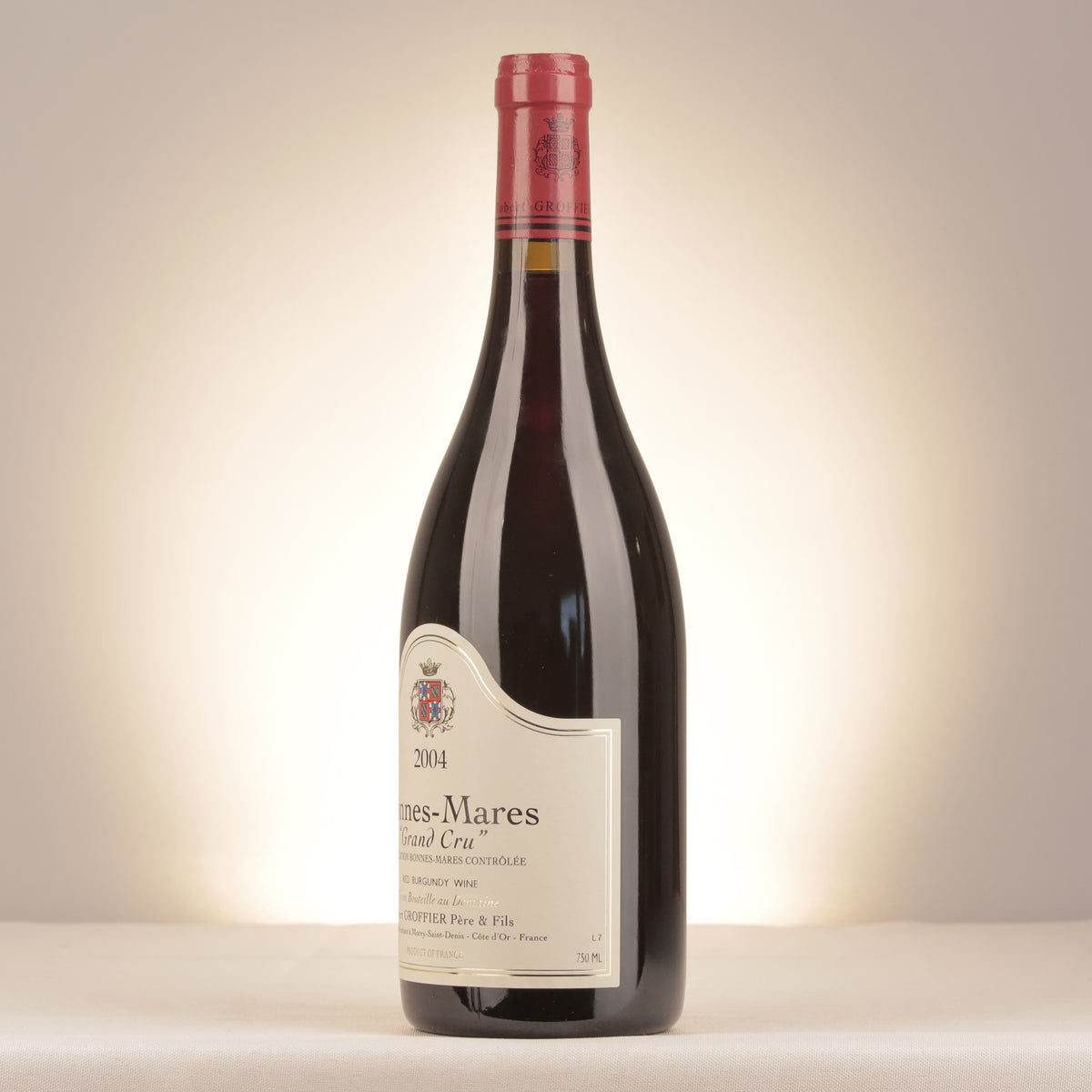 Robert Groffier Père et Fils Bonnes-Mares Grand Cru 2004 Bottle turned left