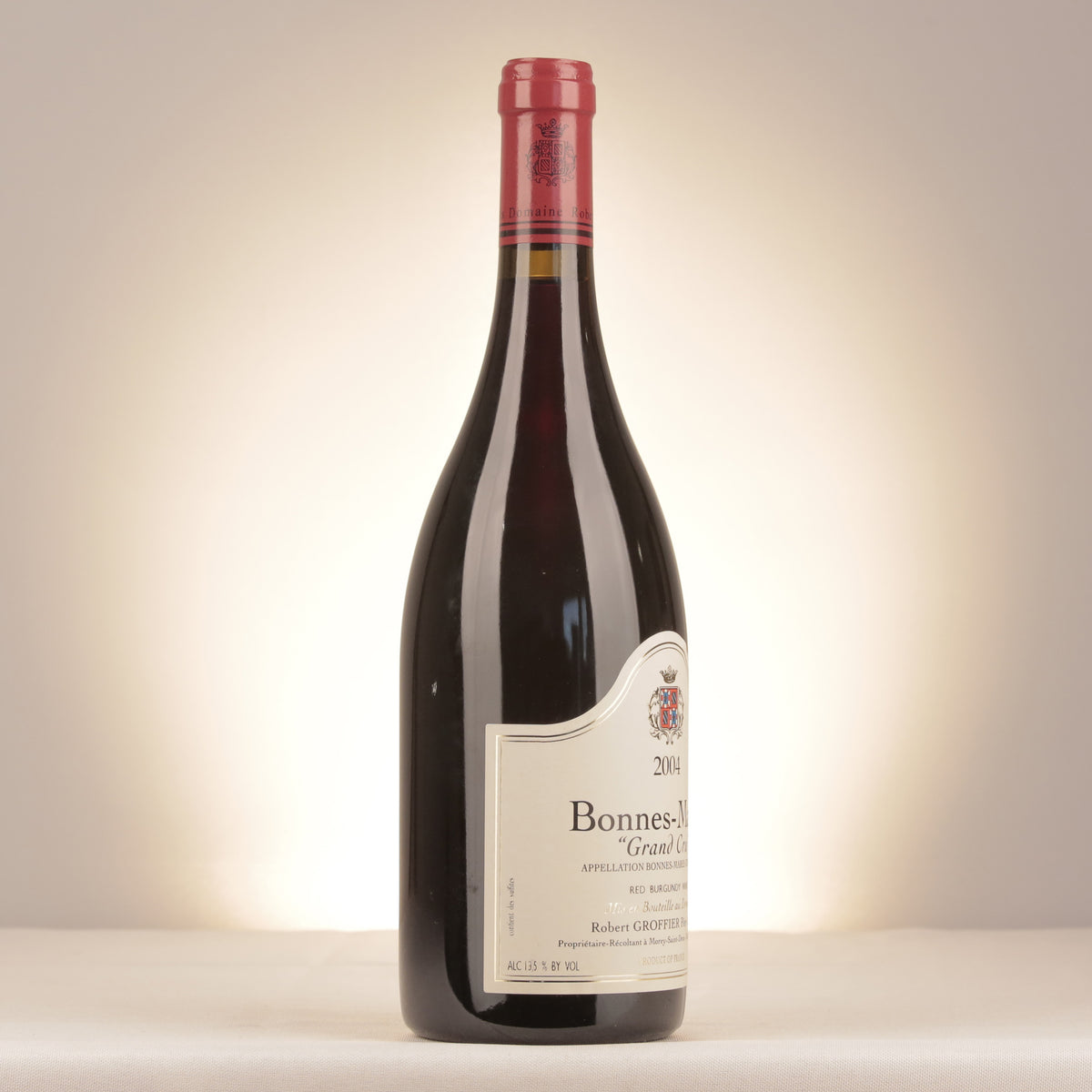 Robert Groffier Père et Fils Bonnes-Mares Grand Cru 2004 Bottle turned right