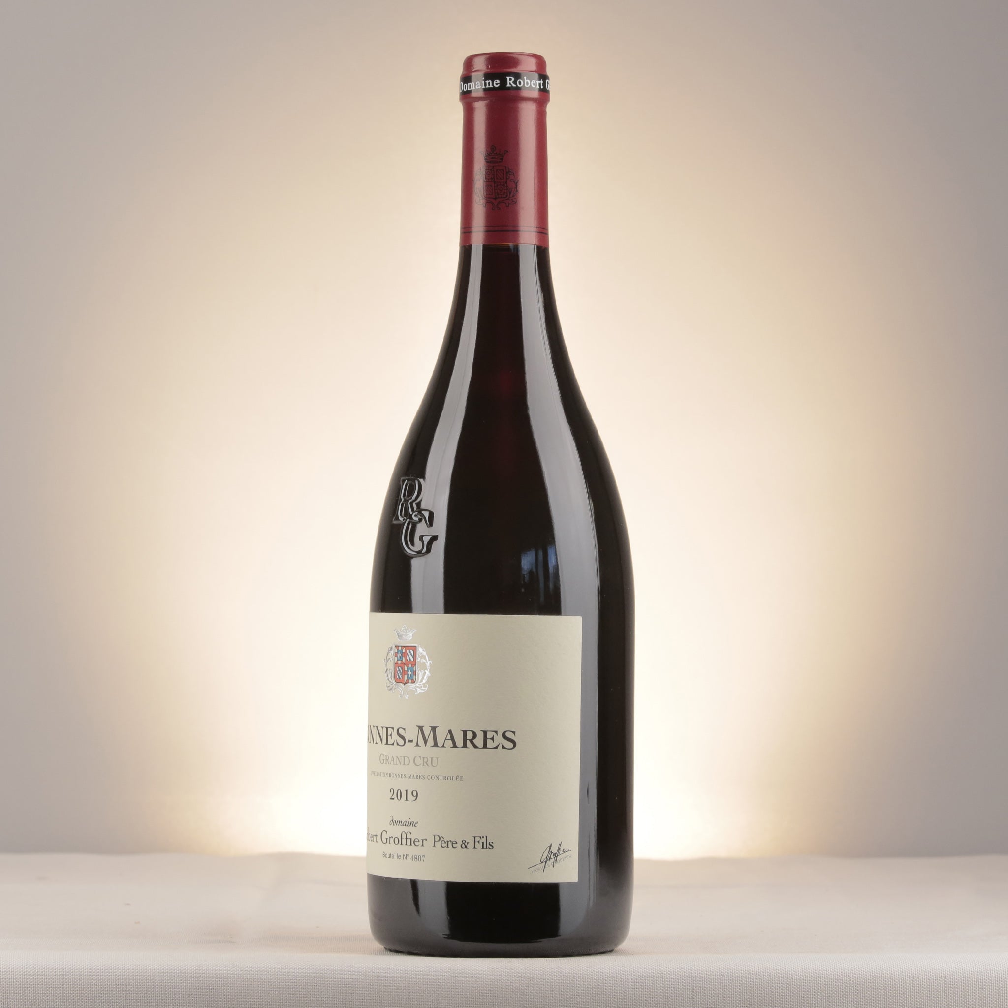 Robert Groffier Père et Fils Bonnes-Mares Grand Cru 2019 Bottle detail
