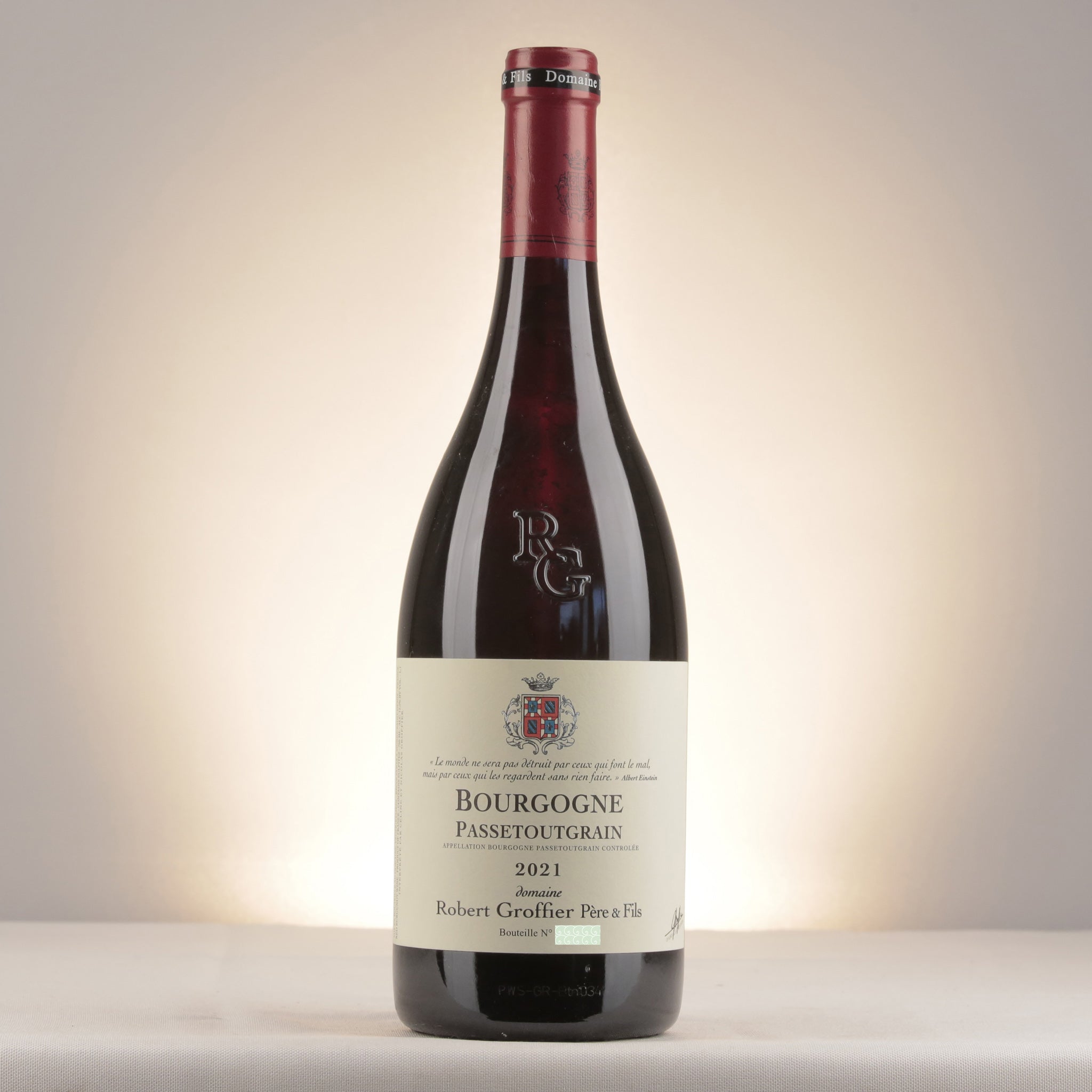 Robert Groffier Père et Fils Bourgogne Passe-tout-grains 2021 Bottle front