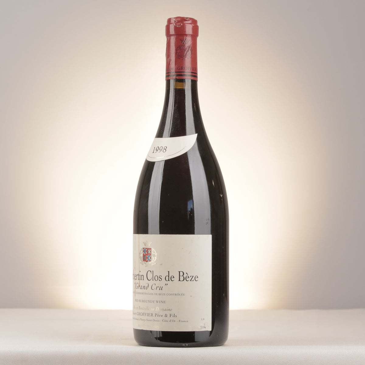 Robert Groffier Père et Fils Chambertin-Clos de Bèze Grand Cru 1998 Bottle turned left (lot be65)
