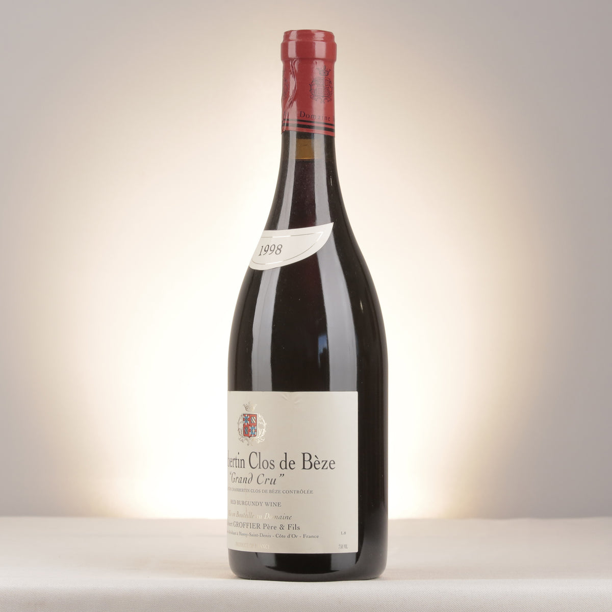Robert Groffier Père et Fils Chambertin-Clos de Bèze Grand Cru 1998 Bottle turned left