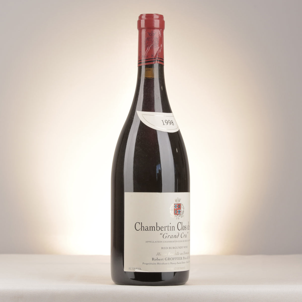 Robert Groffier Père et Fils Chambertin-Clos de Bèze Grand Cru 1998 Bottle turned right