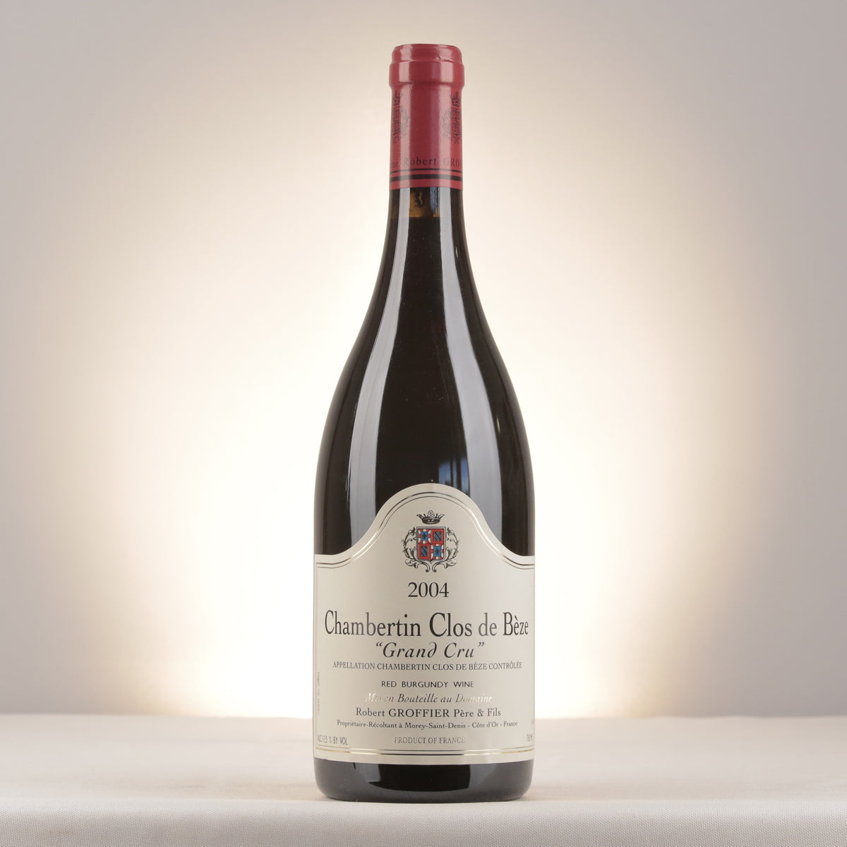Robert Groffier Père et Fils Chambertin-Clos de Bèze Grand Cru 2004 Bottle front