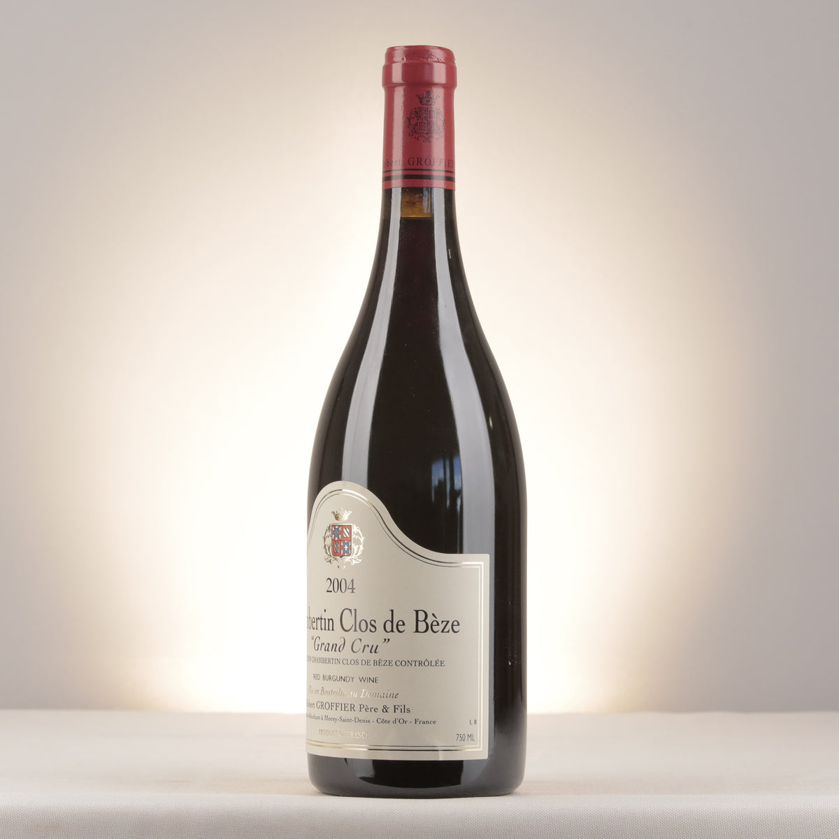 Robert Groffier Père et Fils Chambertin-Clos de Bèze Grand Cru 2004 Bottle turned left