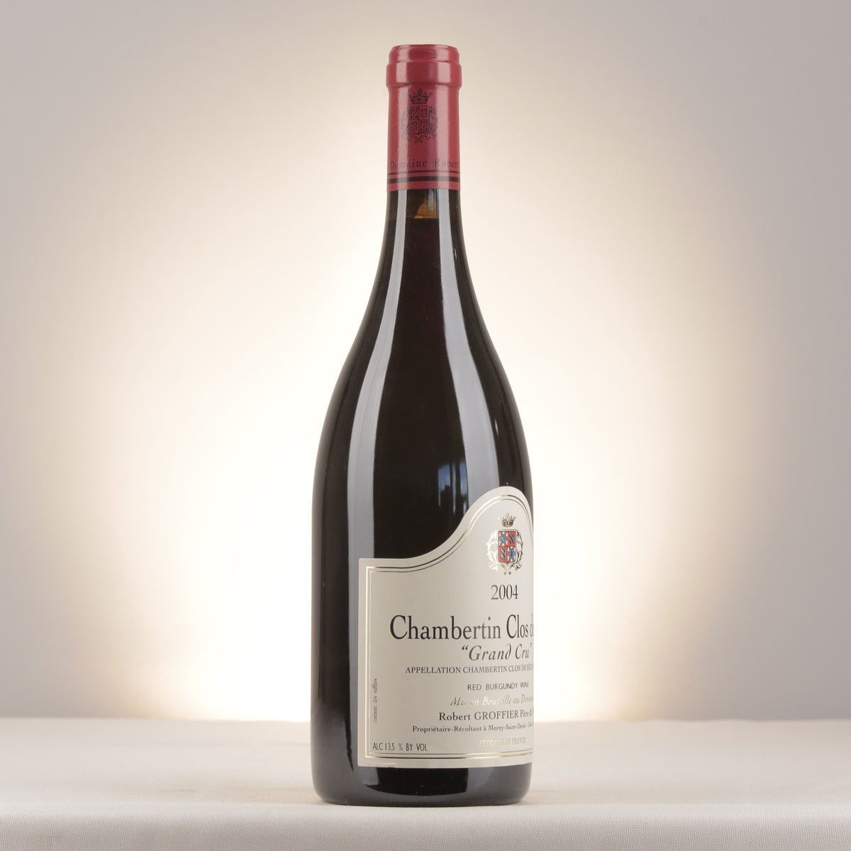 Robert Groffier Père et Fils Chambertin-Clos de Bèze Grand Cru 2004 Bottle turned right