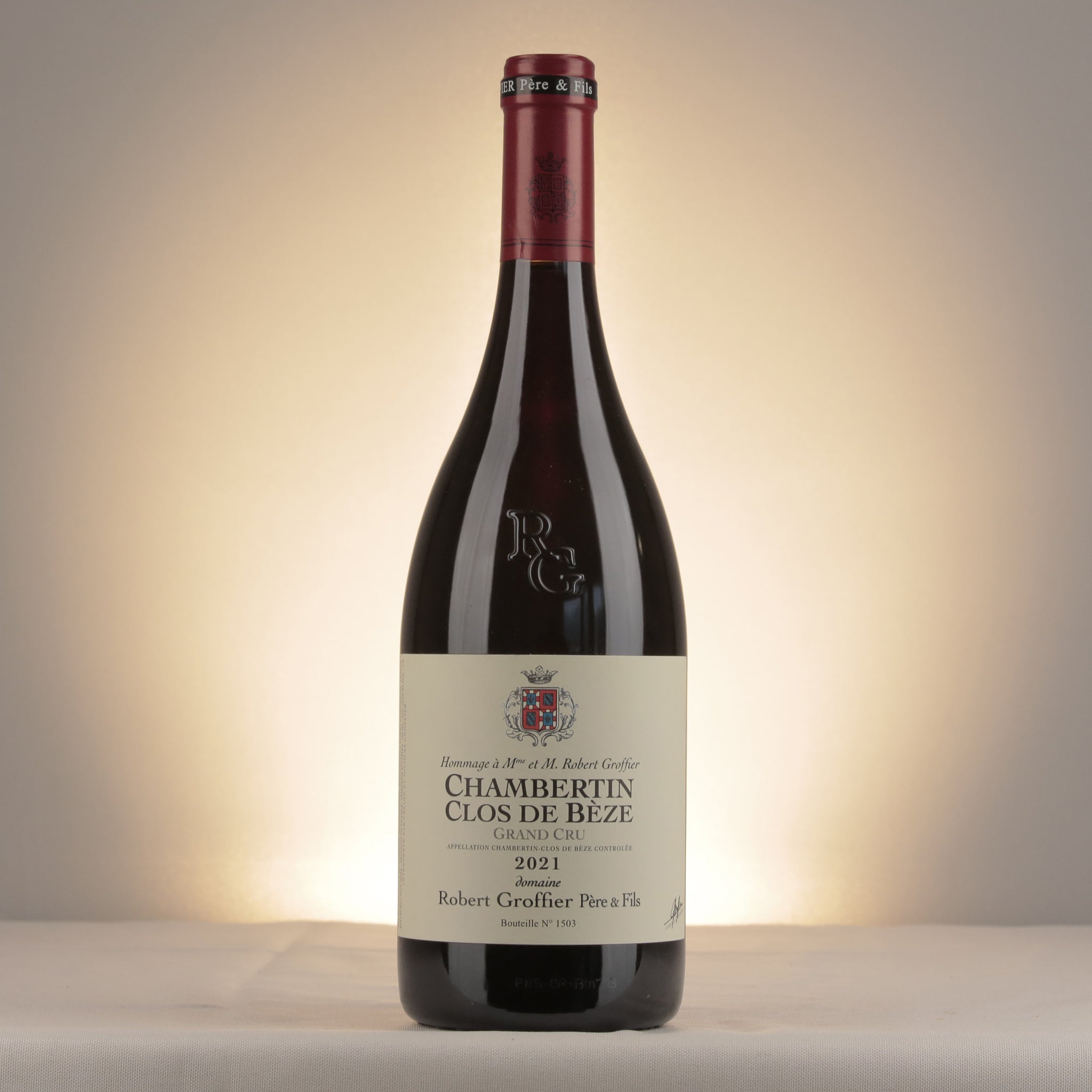 Robert Groffier Père et Fils Chambertin-Clos de Bèze Grand Cru 2021 Bottle front