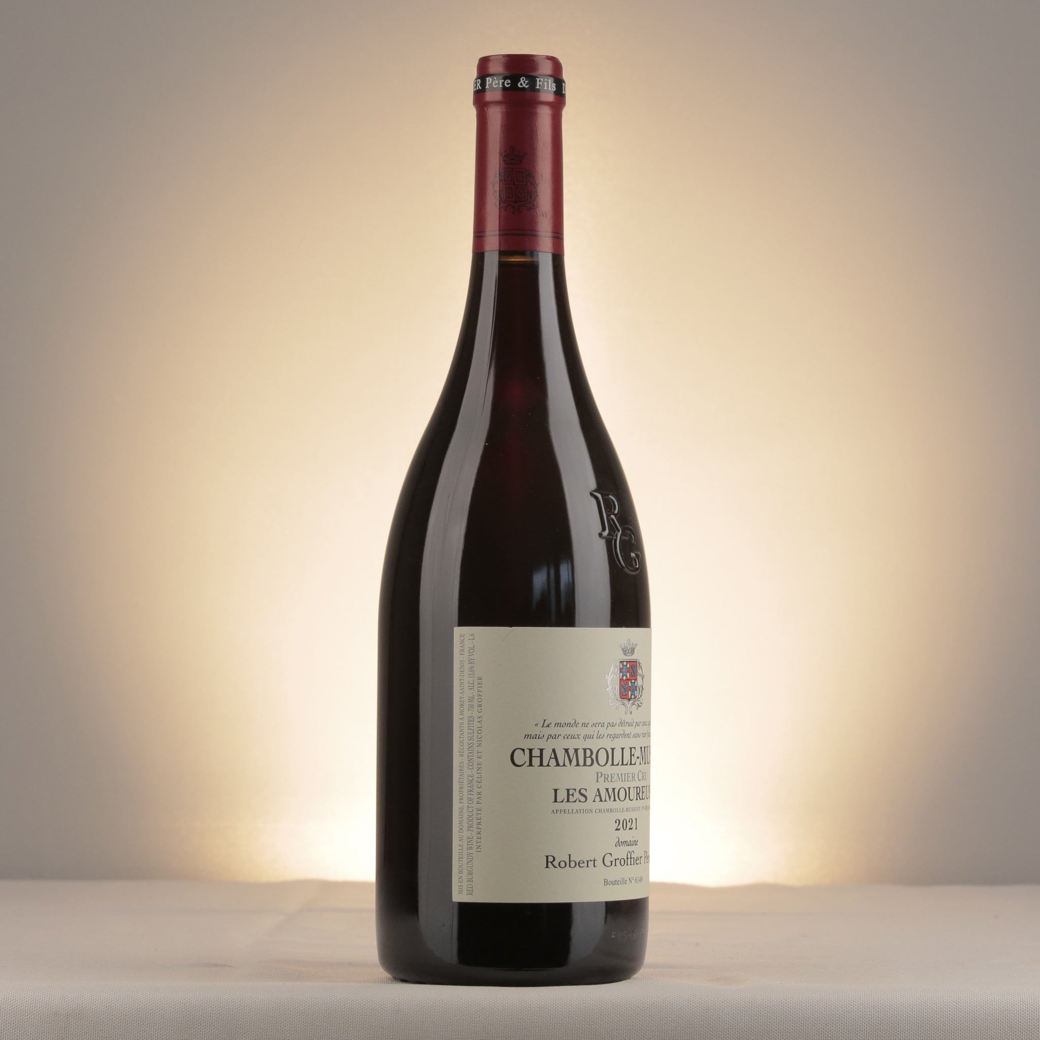 Robert Groffier Père et Fils Chambolle-Musigny 1er Cru Les Amoureuses 2021 Bottle label