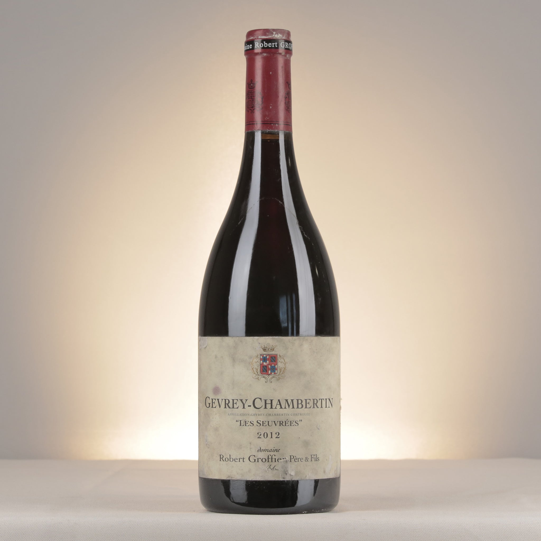 Robert Groffier Père et Fils Gevrey-Chambertin Les Seuvrées 2012 Bottle front