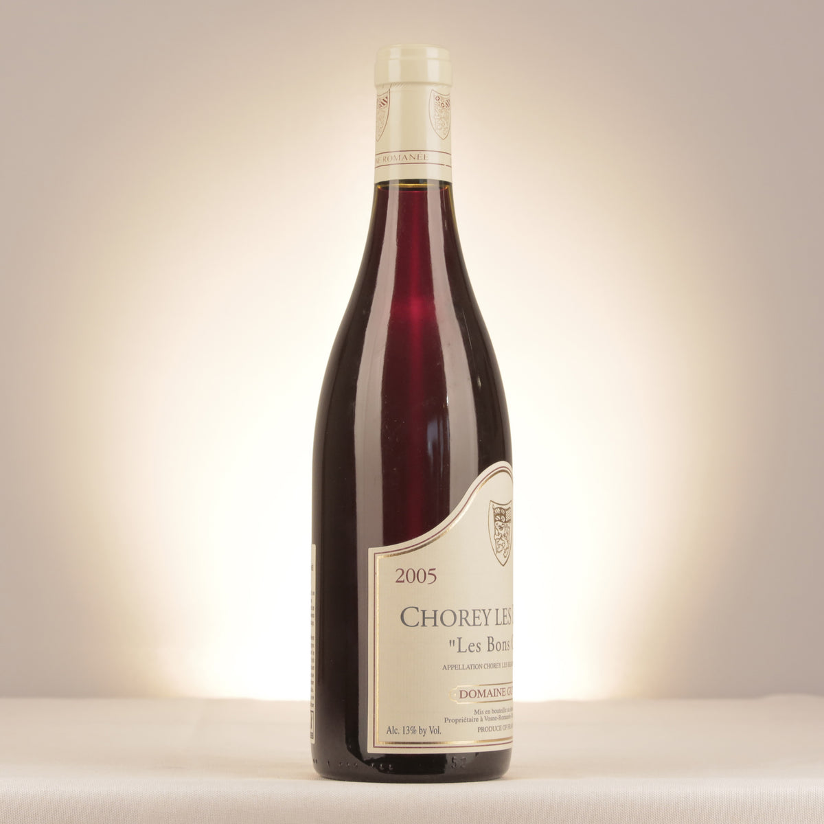 Domaine Guyon Chorey-lès-Beaune Les Bons Ores 2005 Bottle turned right