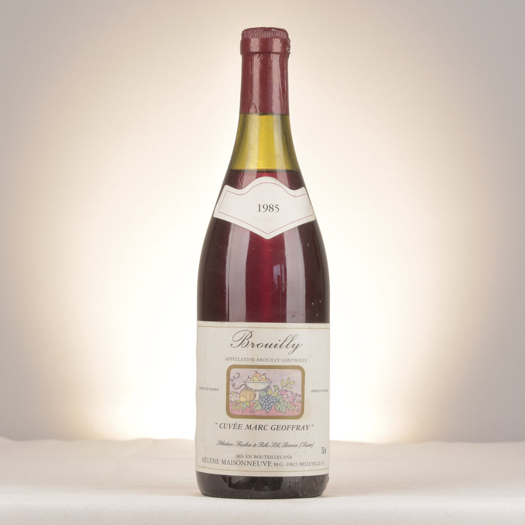 Hélène Maisonneuve Brouilly Cuvée Marc Geoffray 1985 Bottle front (lot dd51)