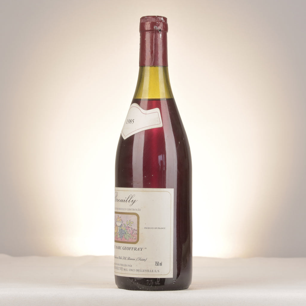 Hélène Maisonneuve Brouilly Cuvée Marc Geoffray 1985 Bottle turned left (lot dd51)