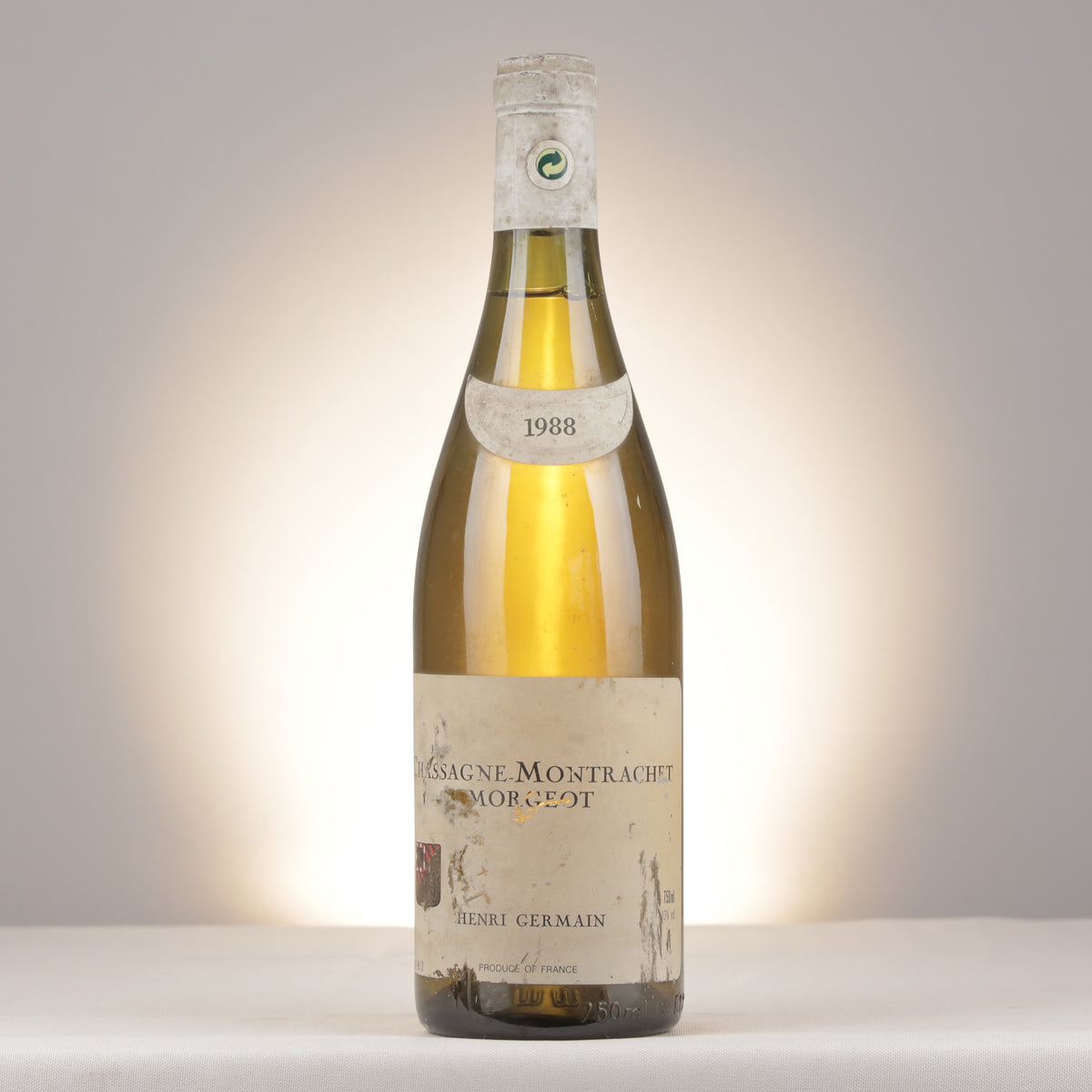 Domaine Henri Germain et Fils Chassagne-Montrachet 1er Cru Morgeot Blanc 1988 Bottle front