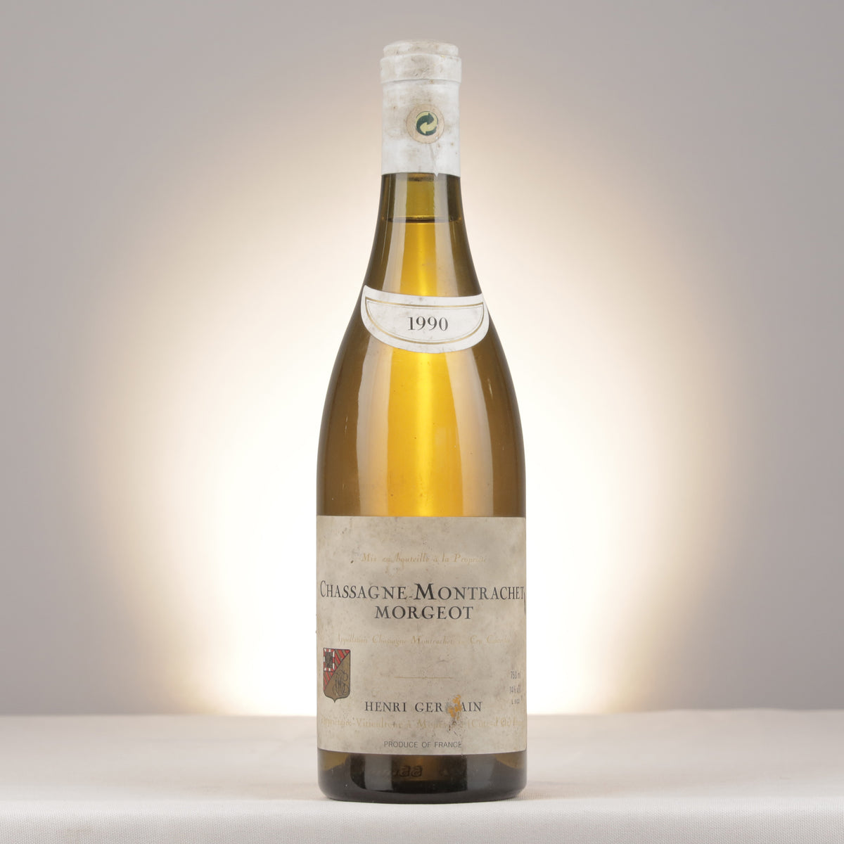 Domaine Henri Germain et Fils Chassagne-Montrachet 1er Cru Morgeot Blanc 1990 Bottle front