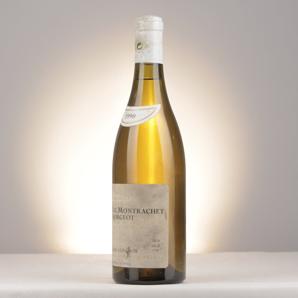 Domaine Henri Germain et Fils Chassagne-Montrachet 1er Cru Morgeot Blanc 1990 Bottle turned left