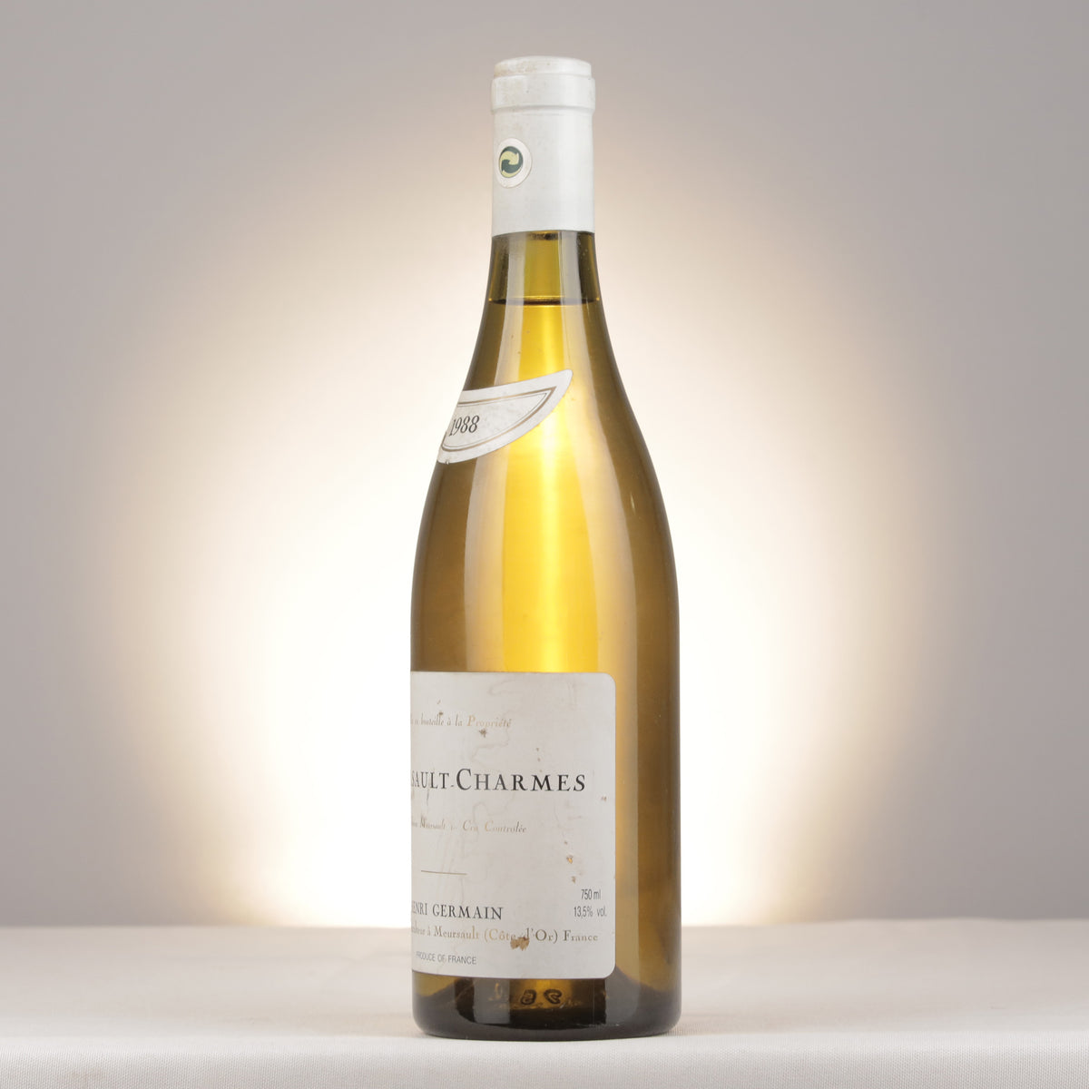 Domaine Henri Germain et Fils Meursault 1er Cru Charmes 1988 Bottle turned left