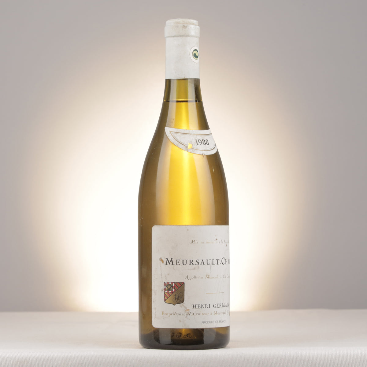 Domaine Henri Germain et Fils Meursault 1er Cru Charmes 1988 Bottle turned right