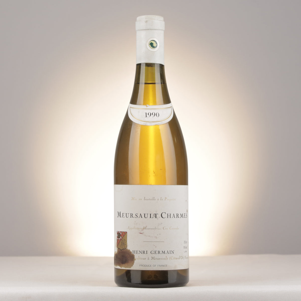 Domaine Henri Germain et Fils Meursault 1er Cru Charmes 1990 Bottle front
