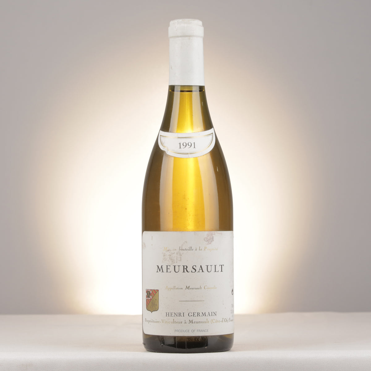 Domaine Henri Germain et Fils Meursault 1991 Bottle front