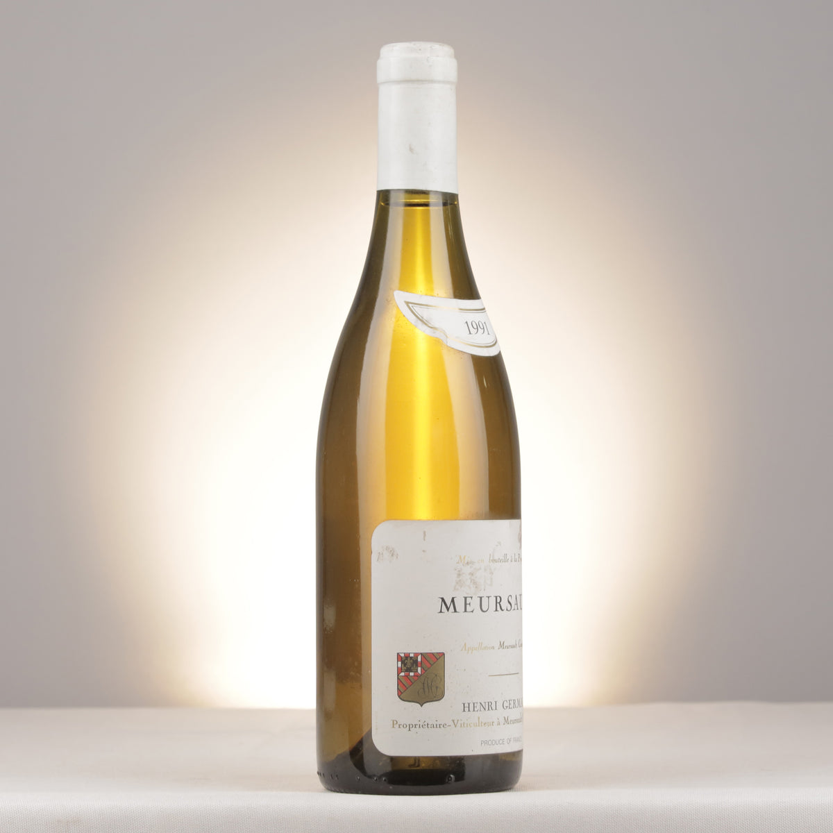 Domaine Henri Germain et Fils Meursault 1991 Bottle turned right