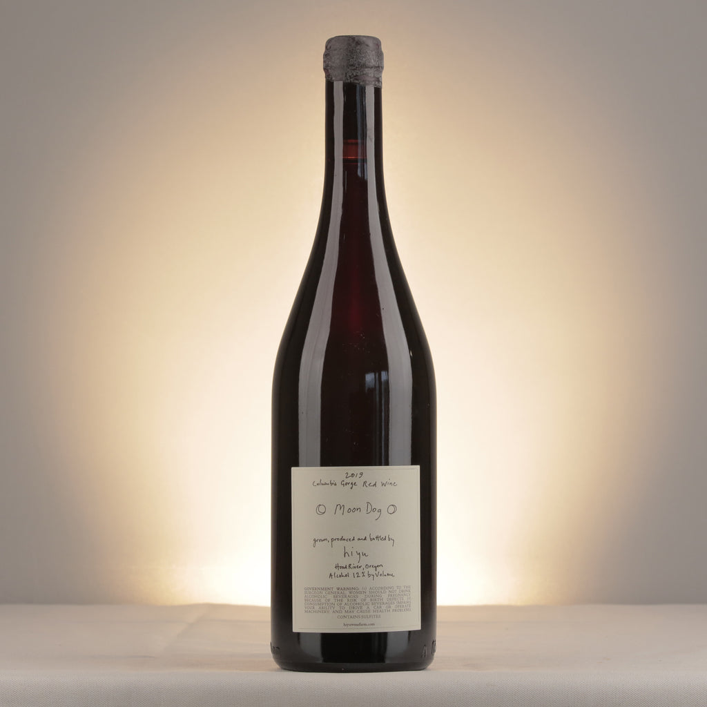 Hiyu Wine Farm Columbia Gorge Moon Dog 2019 Bottle back