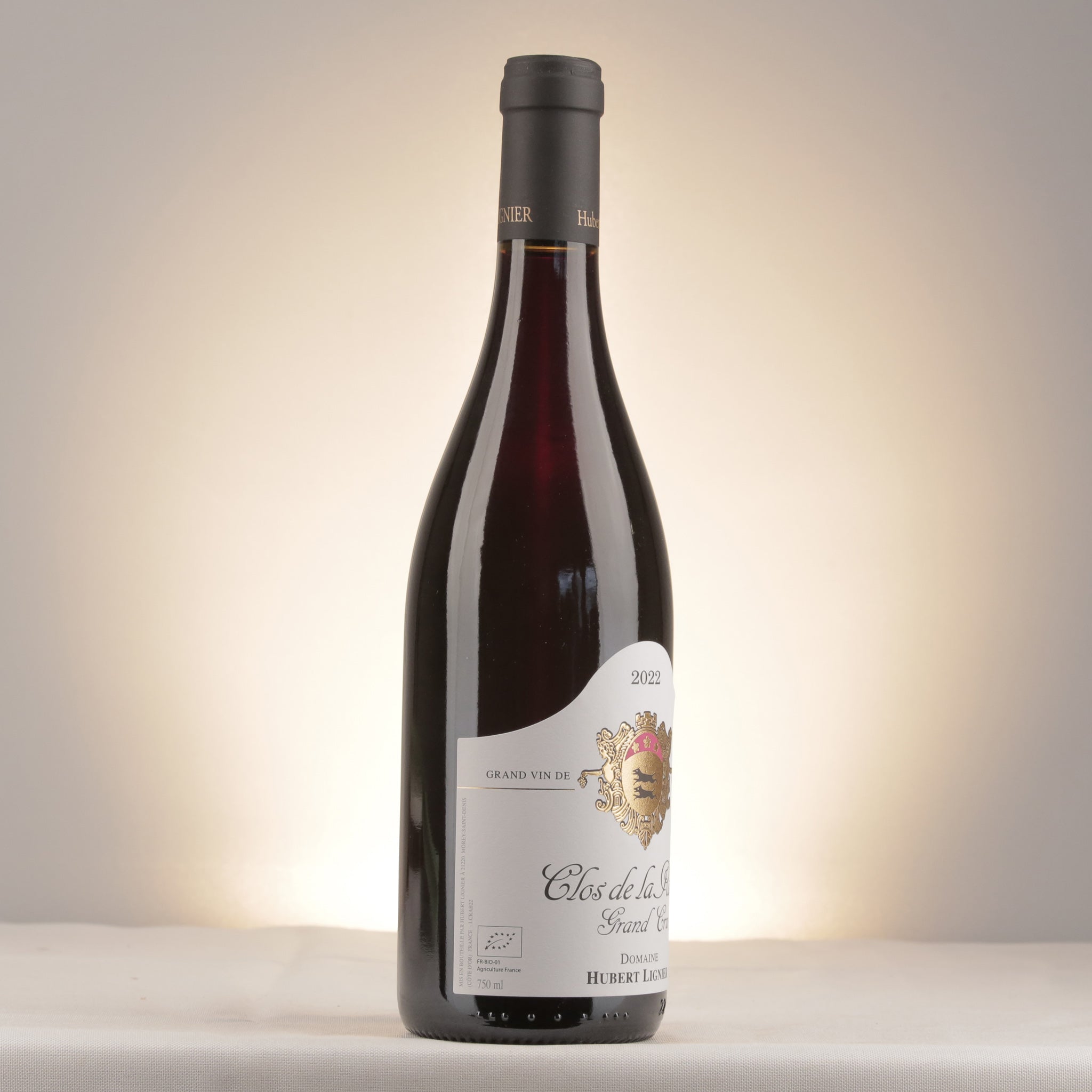 Hubert Lignier Clos de la Roche Grand Cru 2022 Bottle label