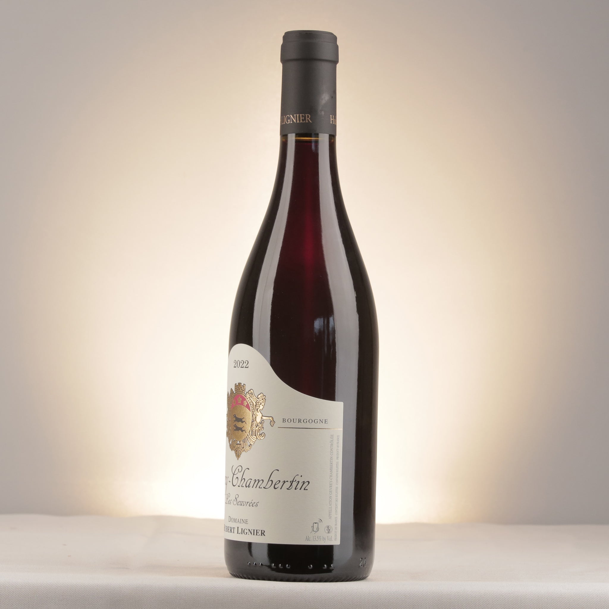 Hubert Lignier Gevrey-Chambertin Les Seuvrées 2022 Bottle detail