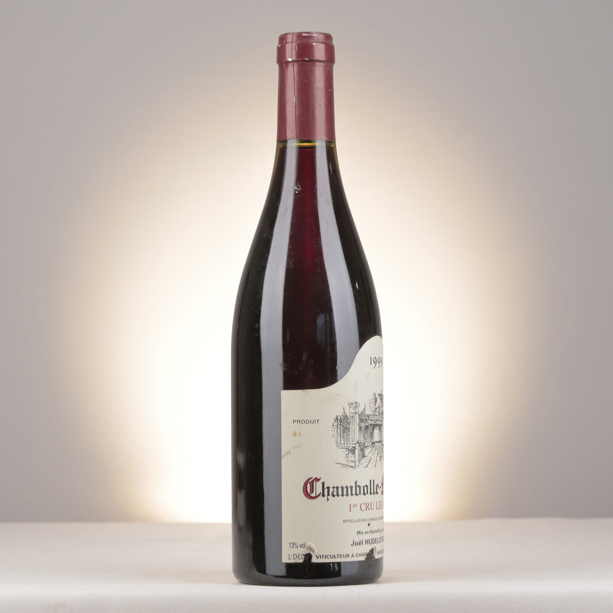 Hudelot-Baillet Chambolle-Musigny 1er Cru Les Cras 1999 Bottle turned right