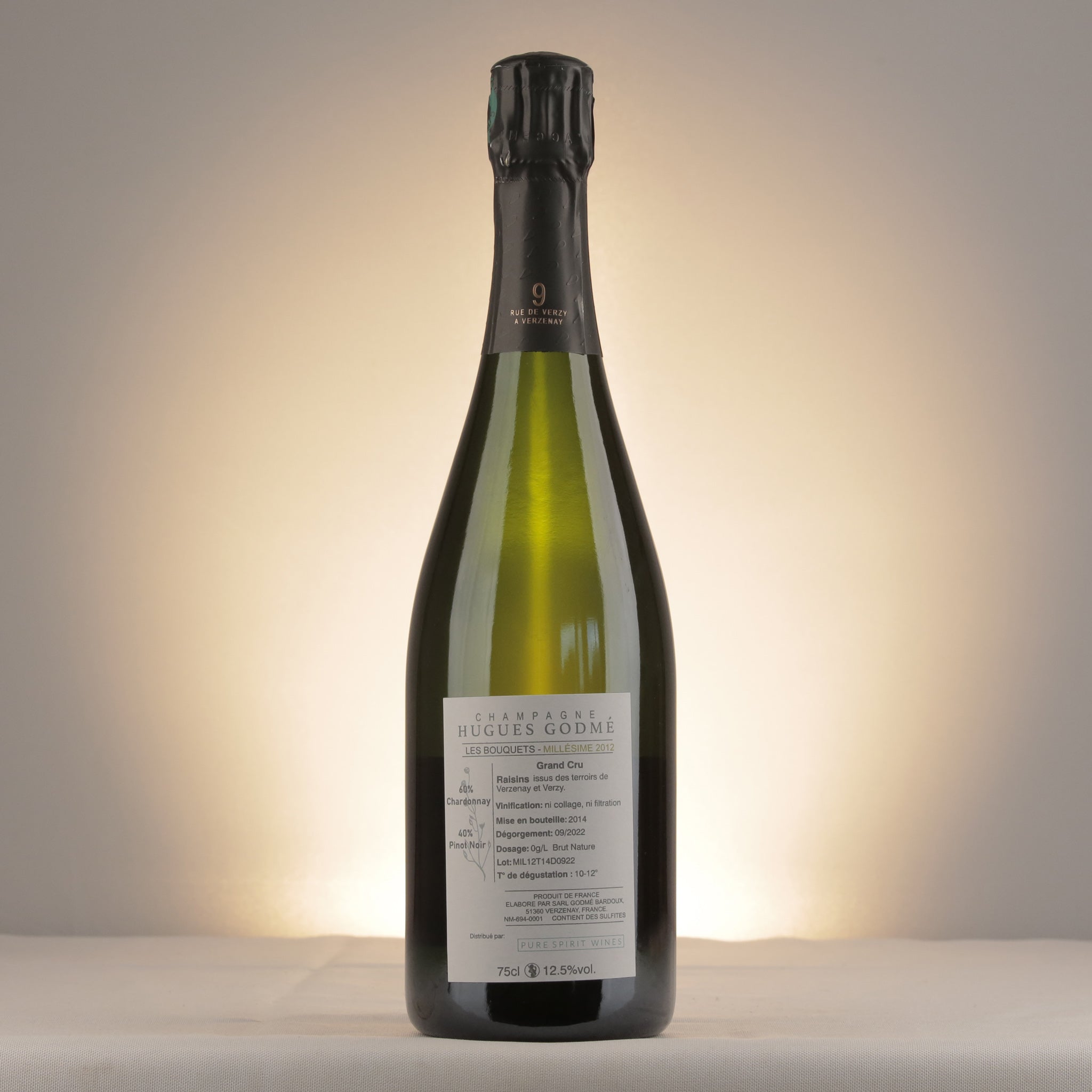 Champagne Hugues Godmé Les Bouquets 2012 Bottle back