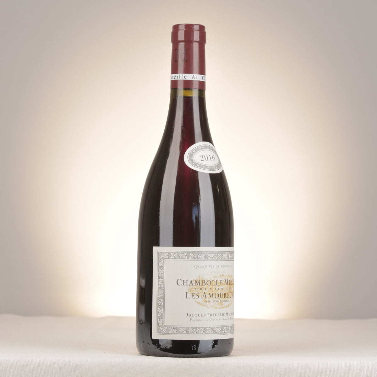 Jacques-Frederic Mugnier Chambolle-Musigny 1er Cru Les Amoureuses 2016 Bottle turned right