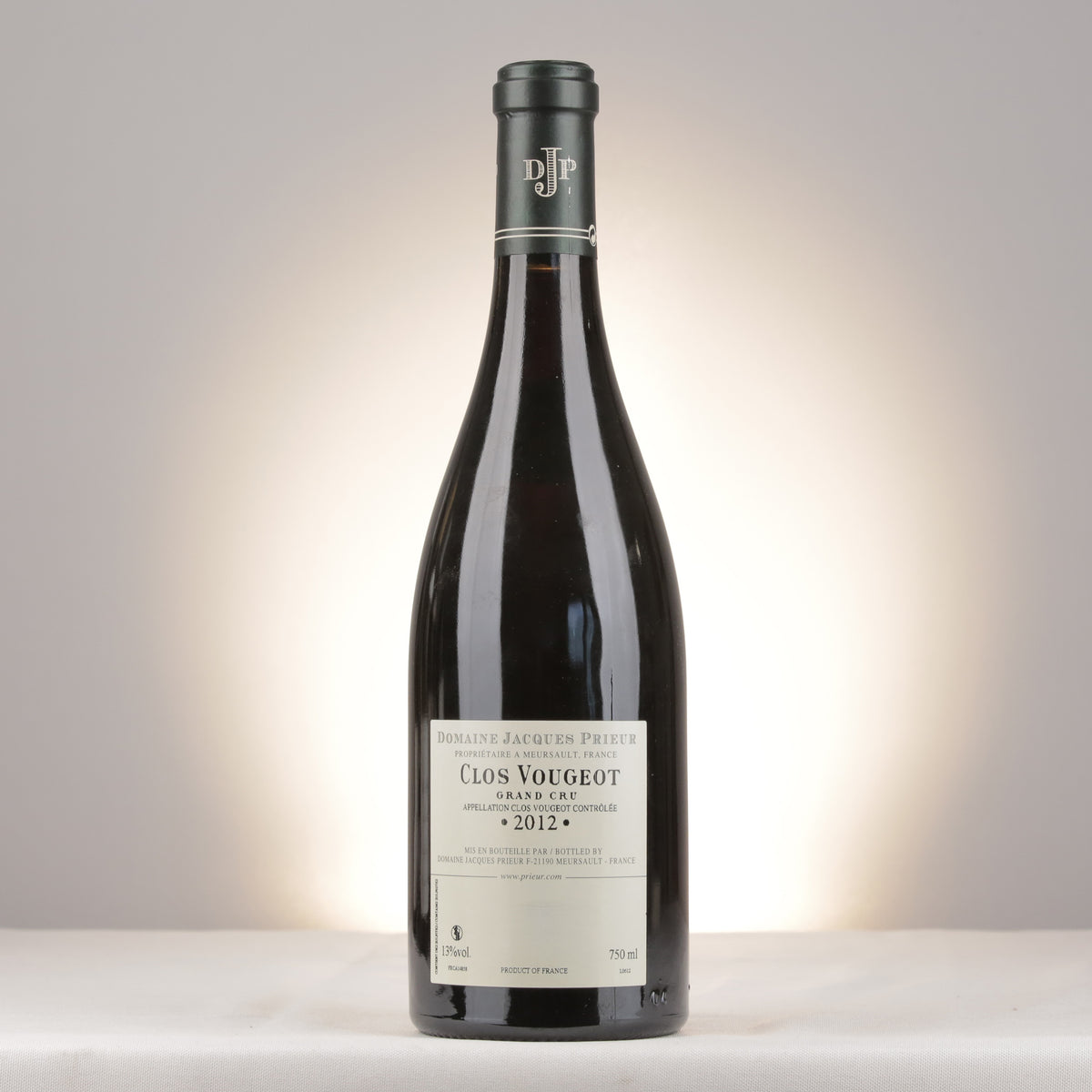 Jacques Prieur Clos de Vougeot Grand Cru 2012 Bottle back