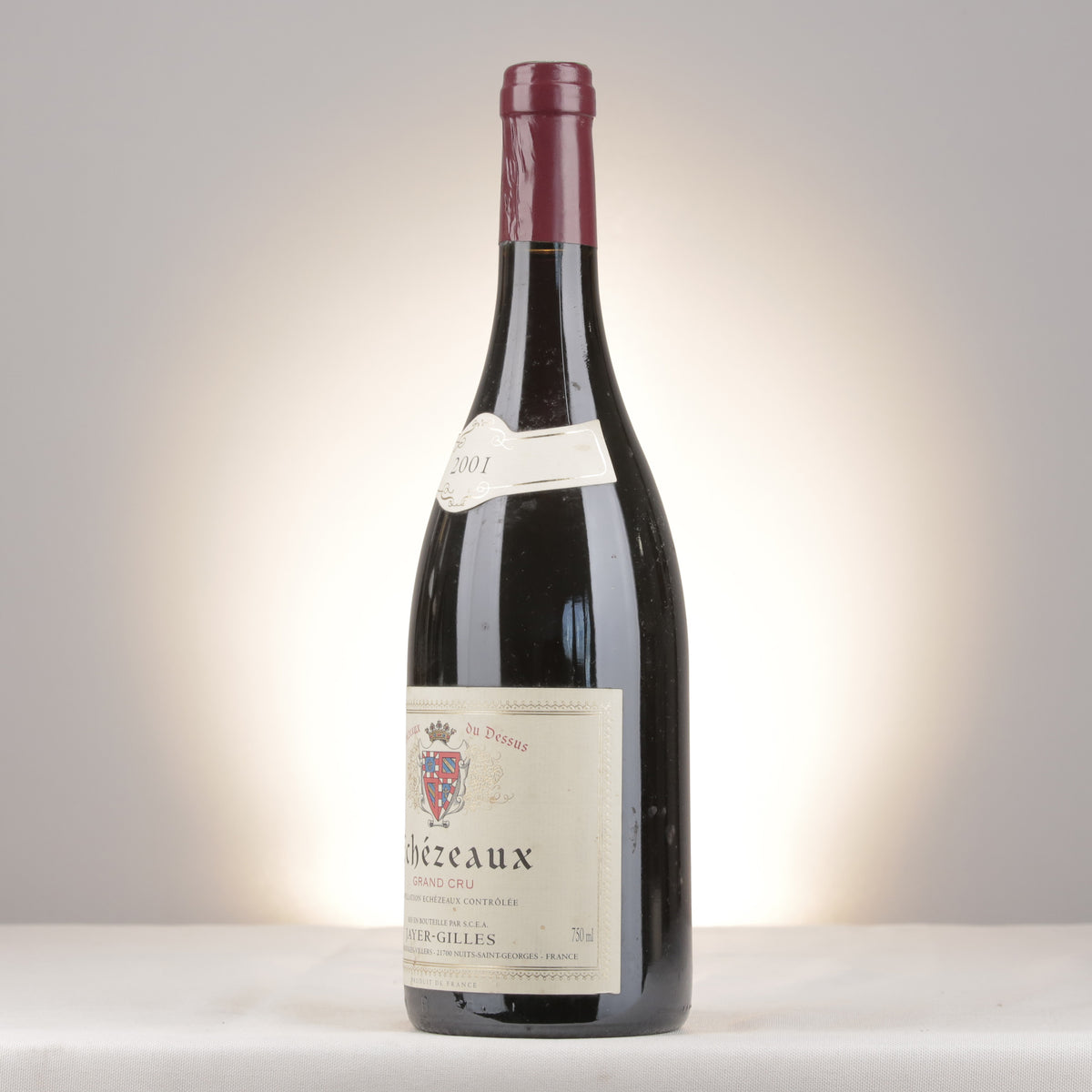 Jayer-Gilles Échezeaux Grand Cru 2001 Bottle turned left