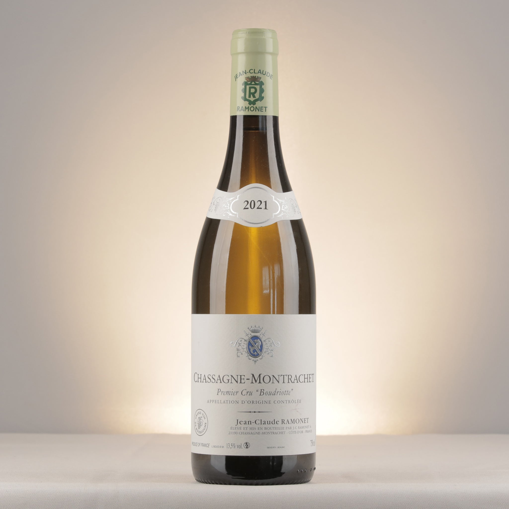 Jean-Claude Ramonet Chassagne-Montrachet 1er Cru "Boudriotte" Blanc 2021 Bottle front