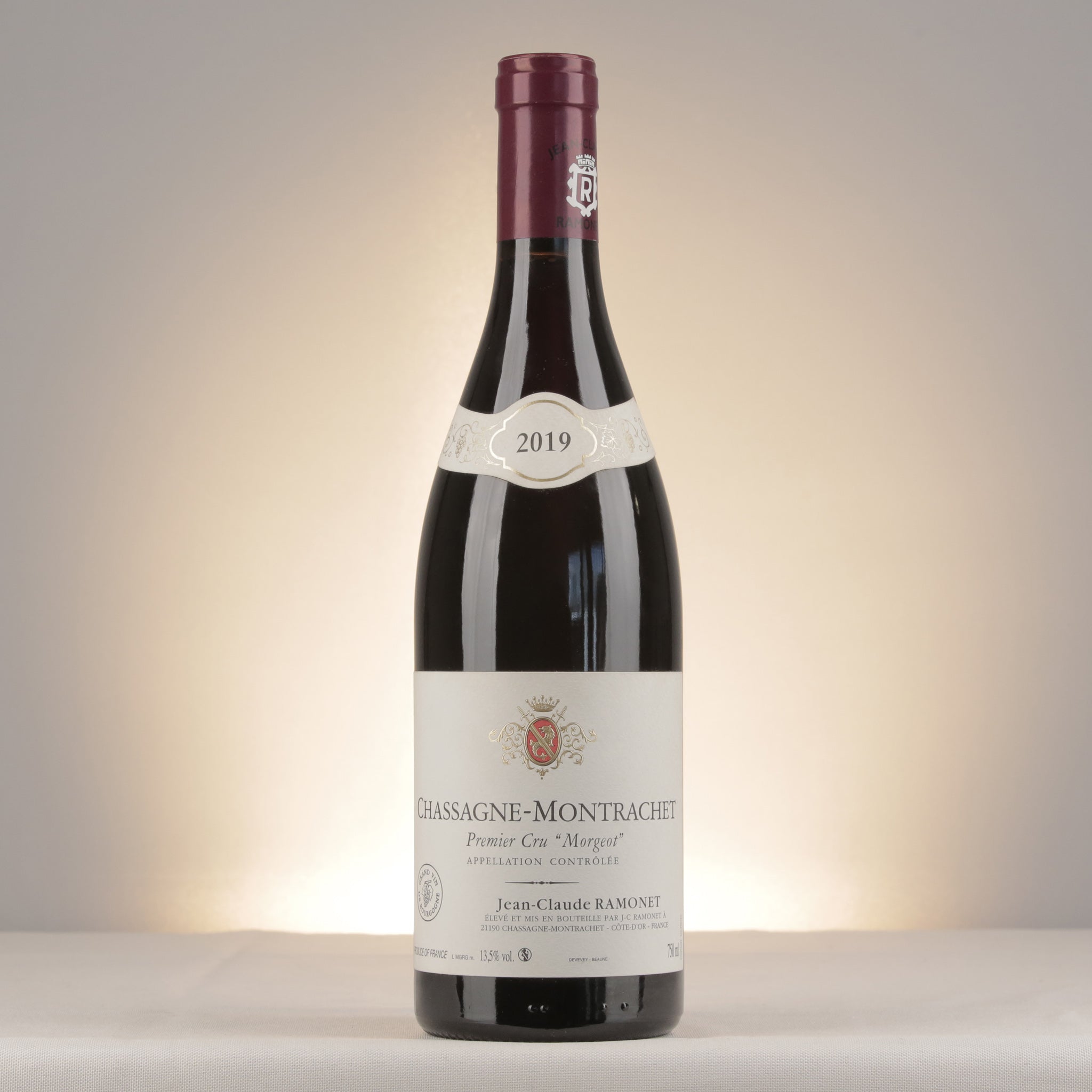 Jean-Claude Ramonet Chassagne-Montrachet 1er Cru "Morgeot" Rouge 2019 Bottle front