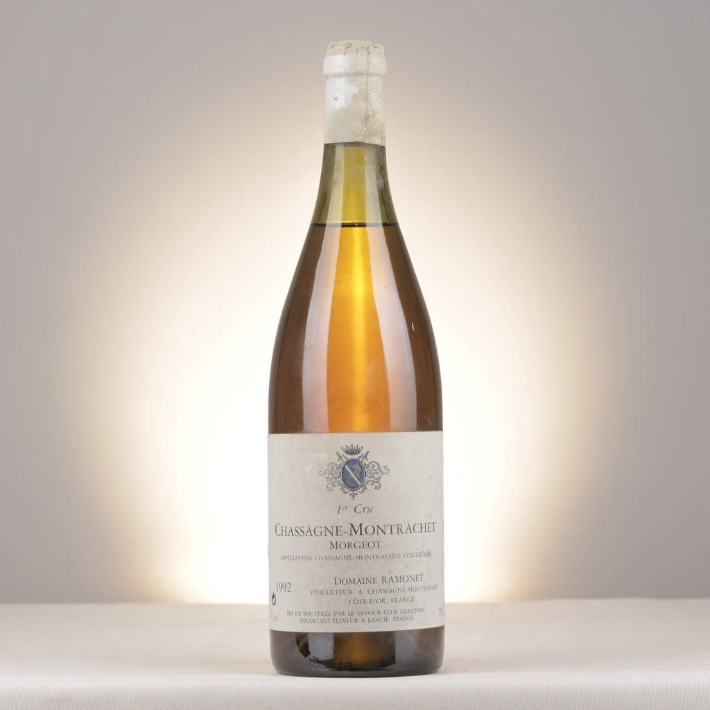 Jean-Claude Ramonet Chassagne-Montrachet 1er Cru "Morgeot" Blanc 1992 Bottle front